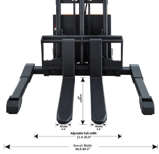 Apollolift A 3012 118 Electric Straddle Stacker - 3300 lbs Capacity, 118