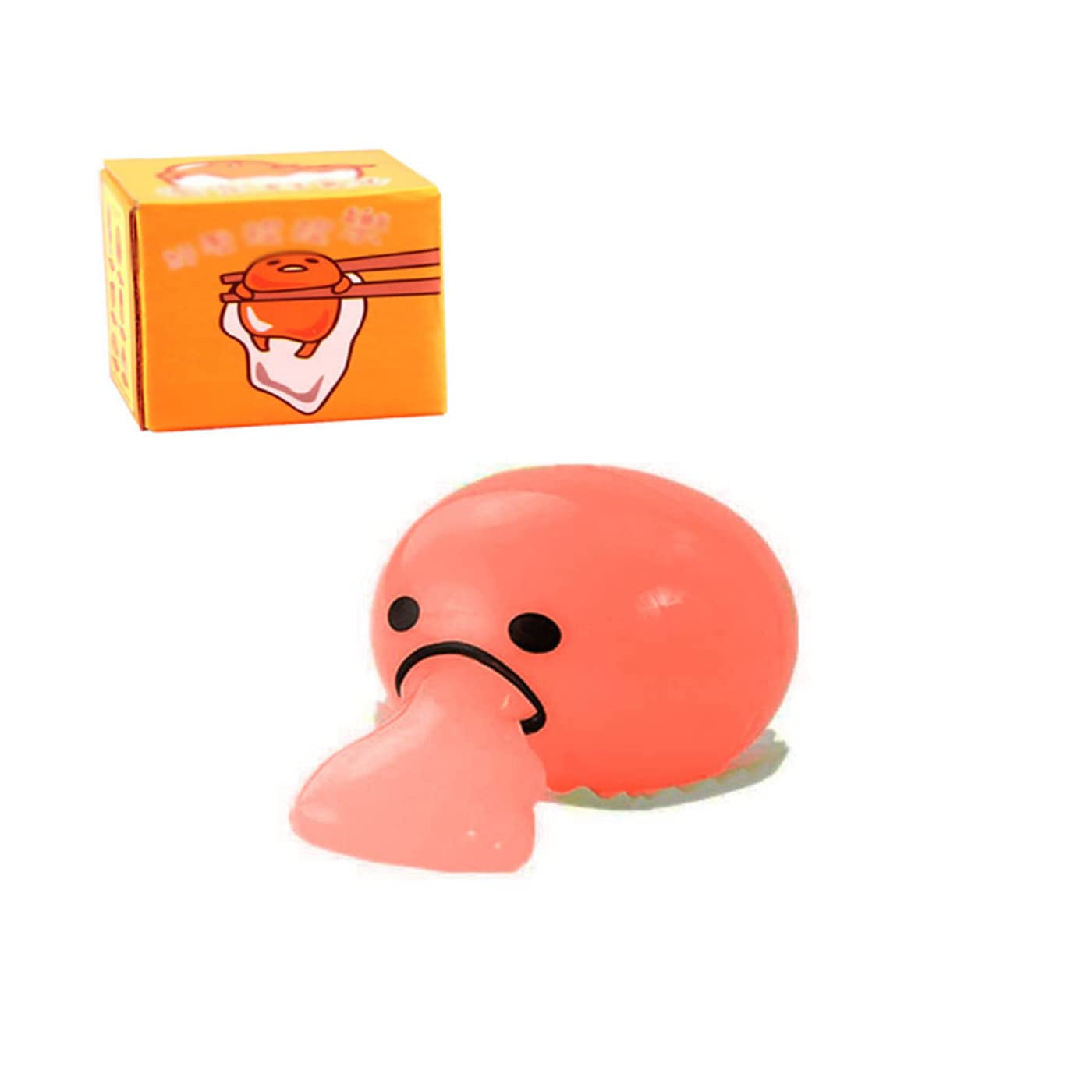 Fun Slime Balls & Vomiting Egg Toys - Stress Relief Squeeze Toys for Kids, Novelty Fidget Toys with 4 Colors (Orange) - Perfect for Sensory Play, Birthday Gifts & Classroom Rewards