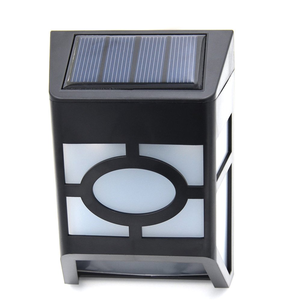 JLTPH Solar LED Wall Light - Waterproof Outdoor Garden Fence Lighting with Auto On/Off - White Landscape Lamp for Yard, Pathway, Deck & Patio Decor