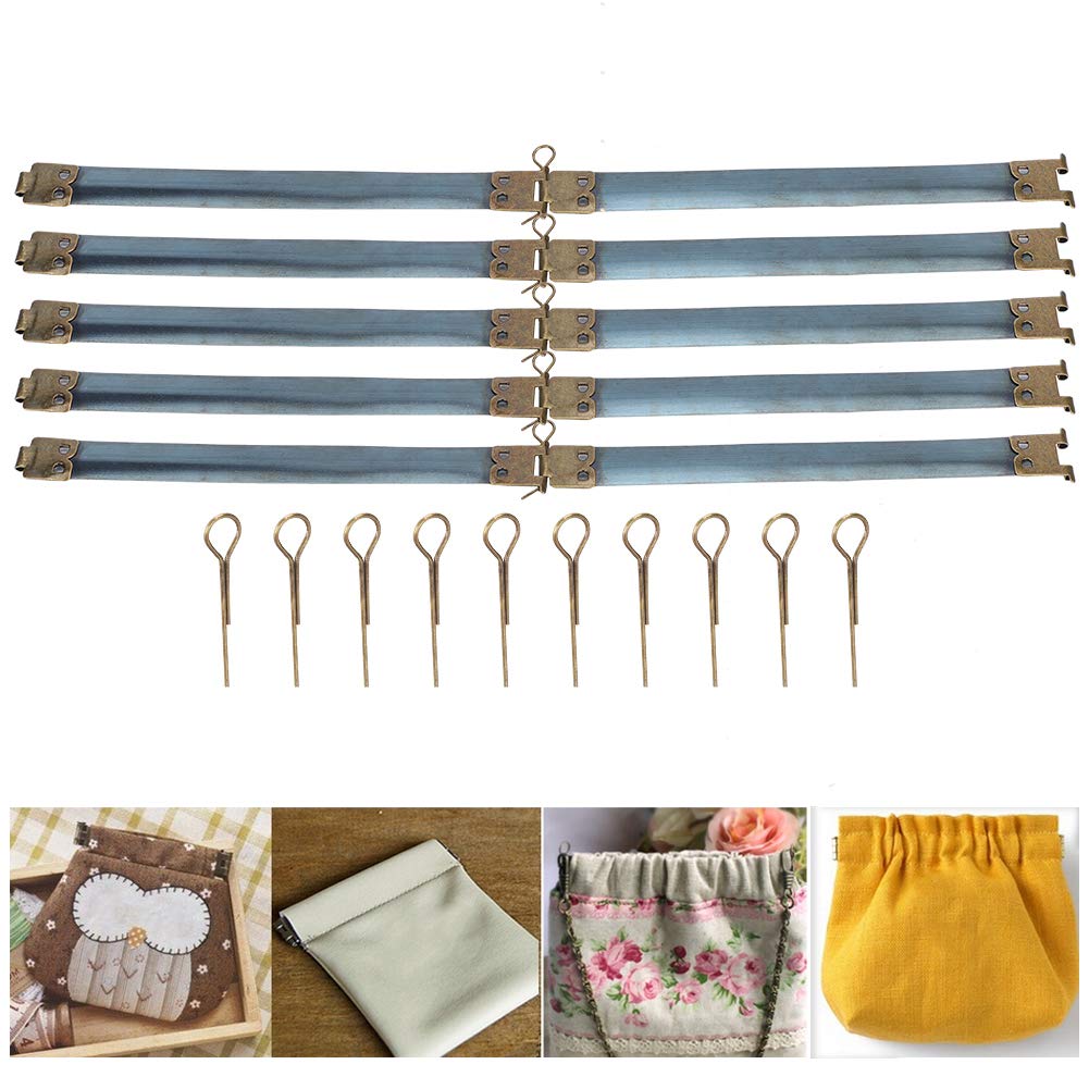 10Pcs Metal Internal Flex Frames for DIY Coin Purses & Handbags - Kiss Clasp Sewing Frame for Crafting Wallets & Bags - Perfect for DIY Projects, Sewing Accessories, and Handmade Purse Making