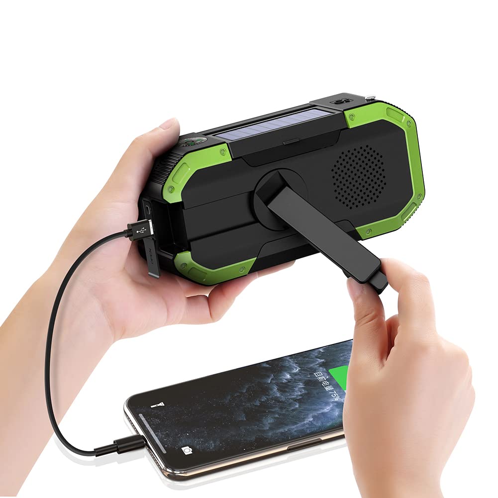 Wind Up Solar Radio - Hand Crank & Solar Powered DAB/FM Emergency Radio with USB Phone Charger, 5000mAh Battery - Perfect for Camping, Hiking, Power Outages & Outdoor Adventures