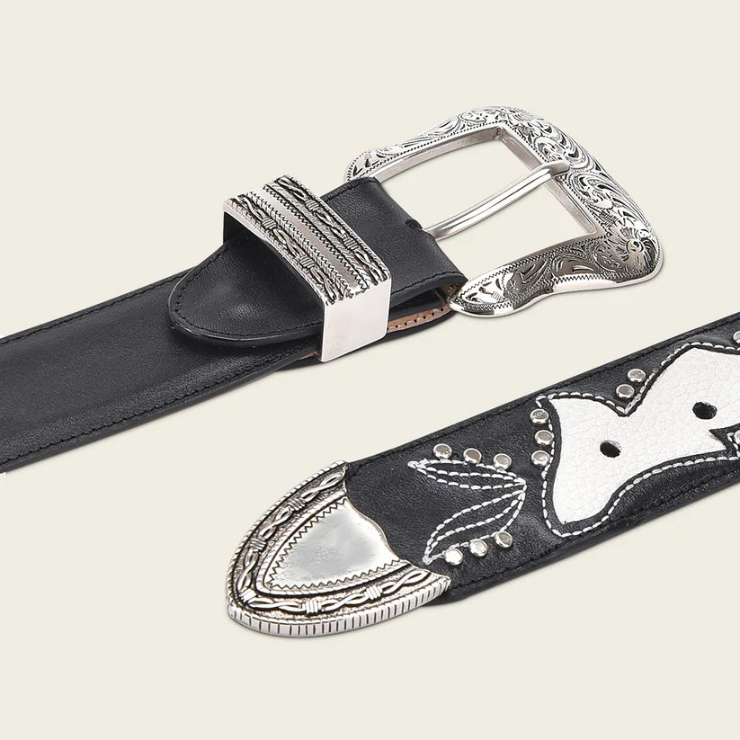 CDA29RS Western Cowgirl Leather Belt for Women - Stylish Black Genuine Leather Belt - Perfect for Rodeo, Country Outfits & Casual Wear