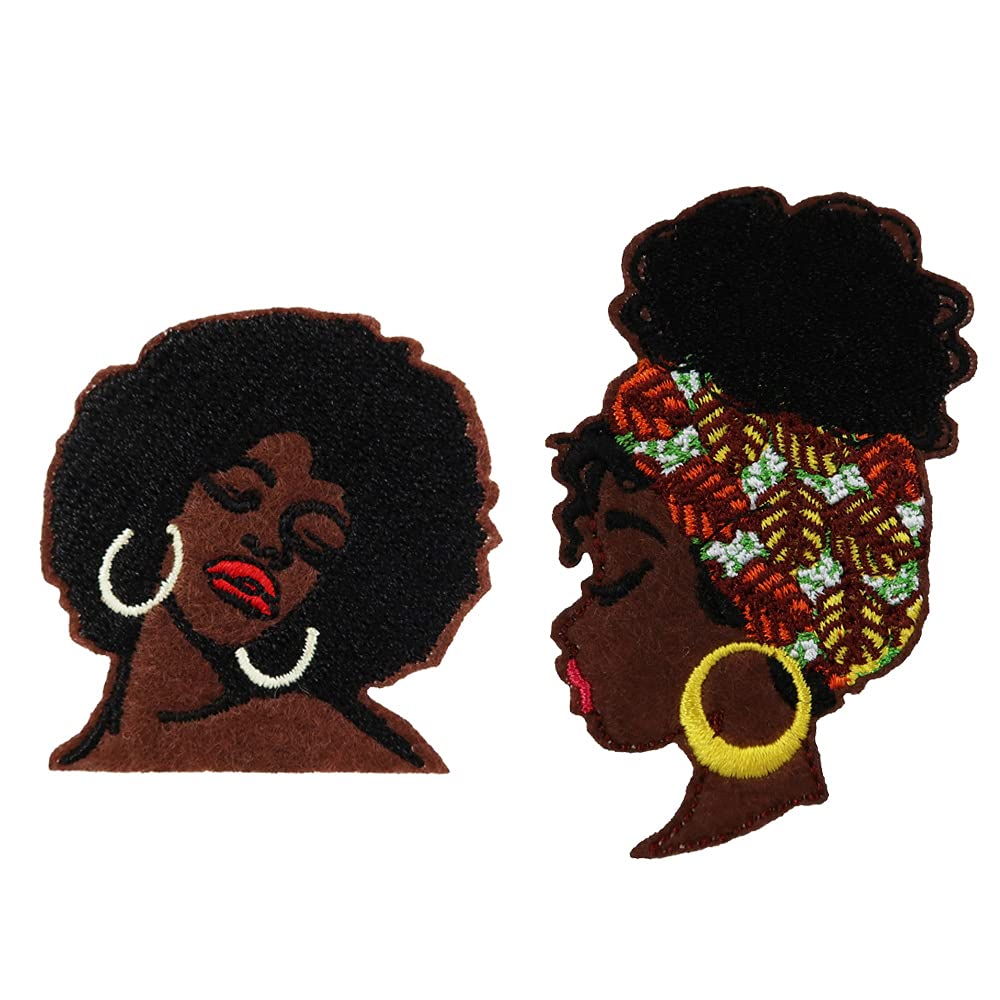 Black Girl Magic Melanin Beauty Embroidered Iron On Patches - BLM Black Lives Matter - Perfect for DIY Clothing, Bags & Accessories