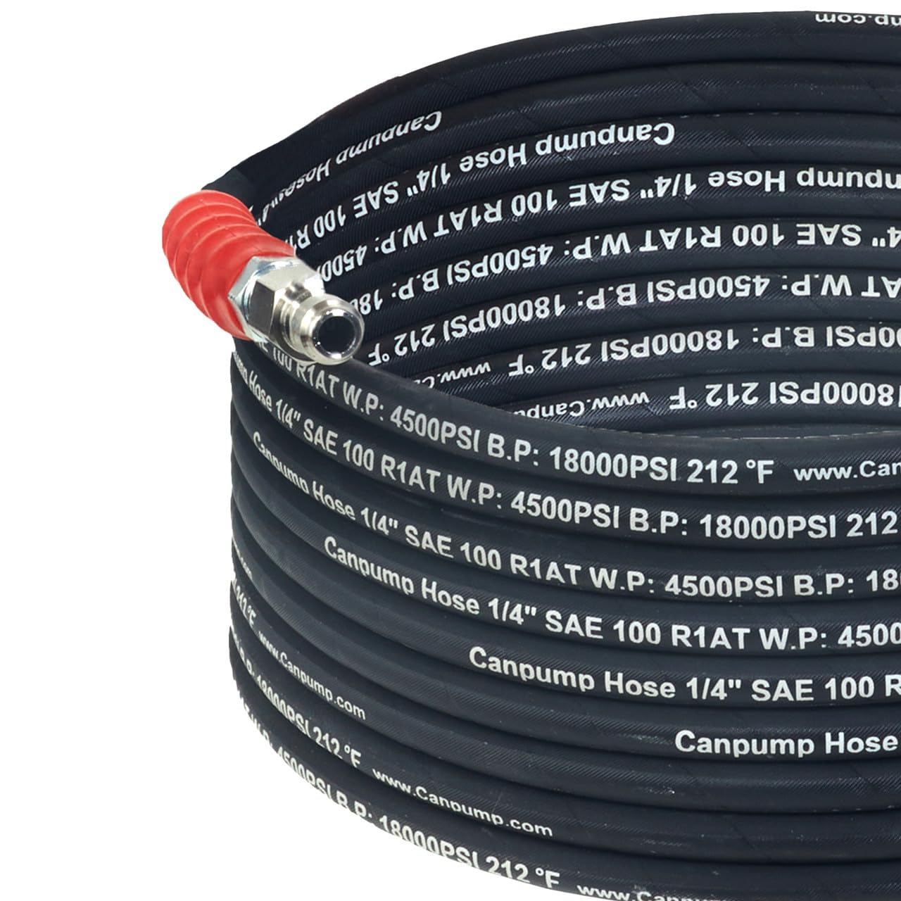 1/4 Inch High Pressure Hot Water Wire-Braided Power Washer Hose - 4500 PSI, Quick Connect, 30 Feet - Perfect for Heavy-Duty Cleaning, Car Washing & Industrial Use