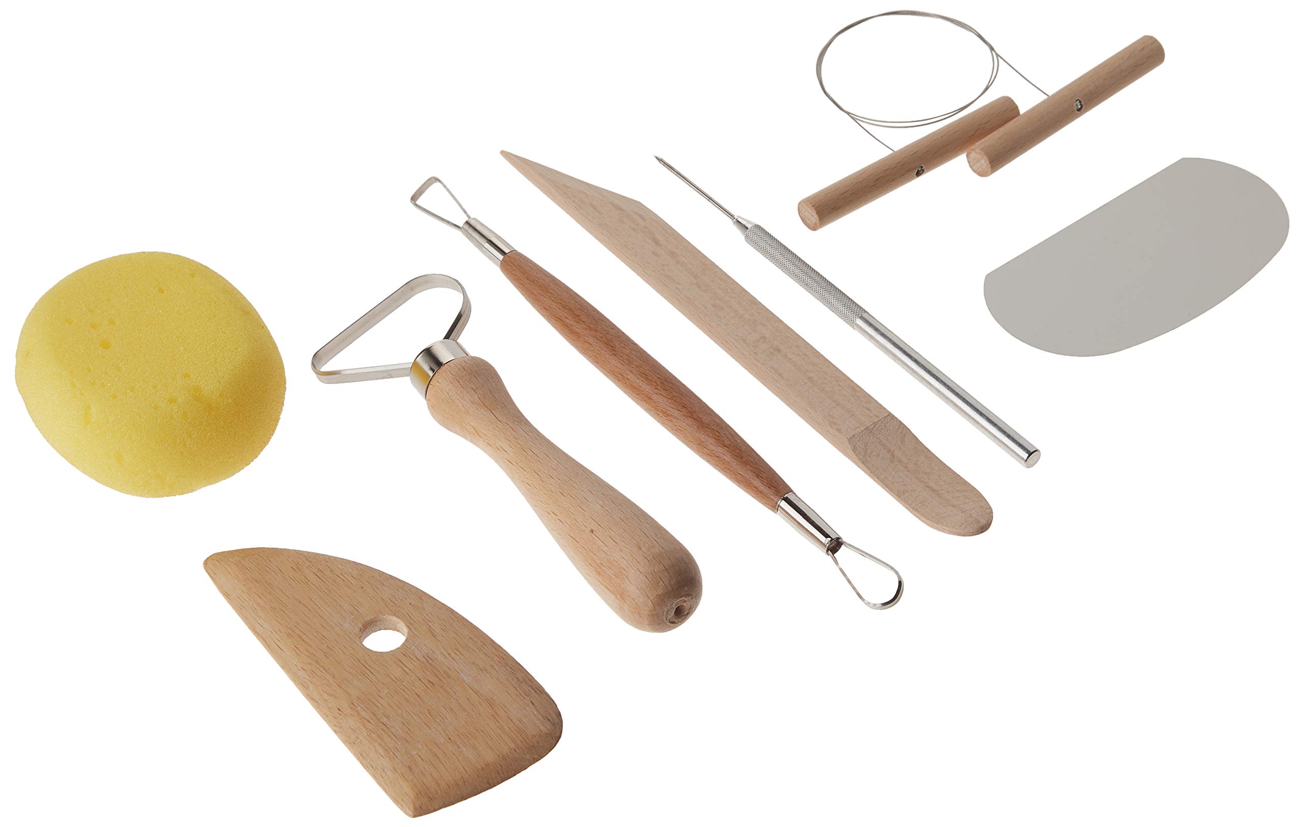 AMACO Pottery Tool Kit - 8 Piece Set for Clay Sculpting, Ceramics & Pottery Making - Perfect for Artists, Students & DIY Craft Projects