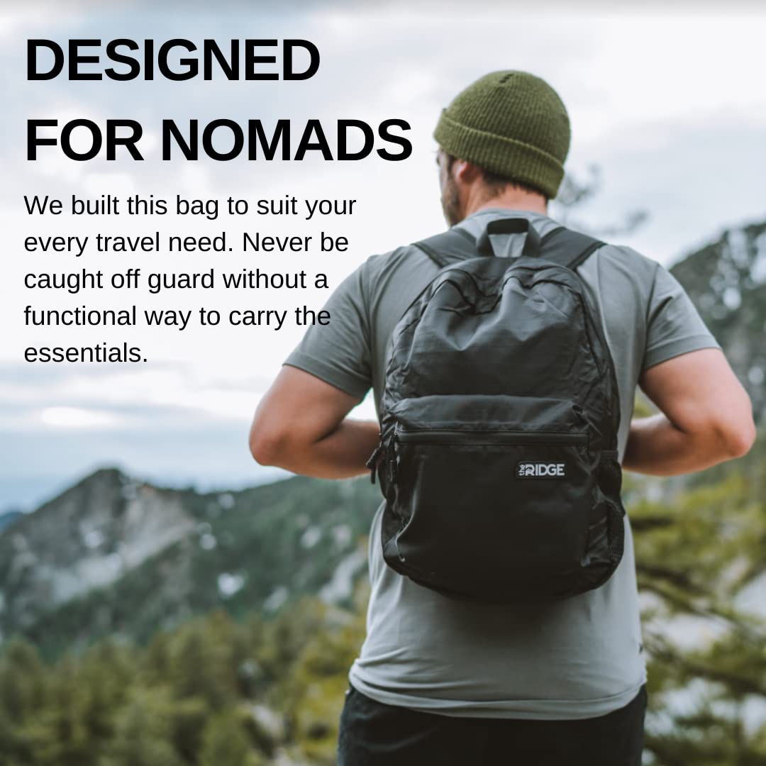 The Ridge Packable Backpack - 15L Lightweight Foldable Hiking Backpack for Men & Women | Water-Resistant Travel Daypack for Camping, Hiking, Commuting & Outdoor Adventures