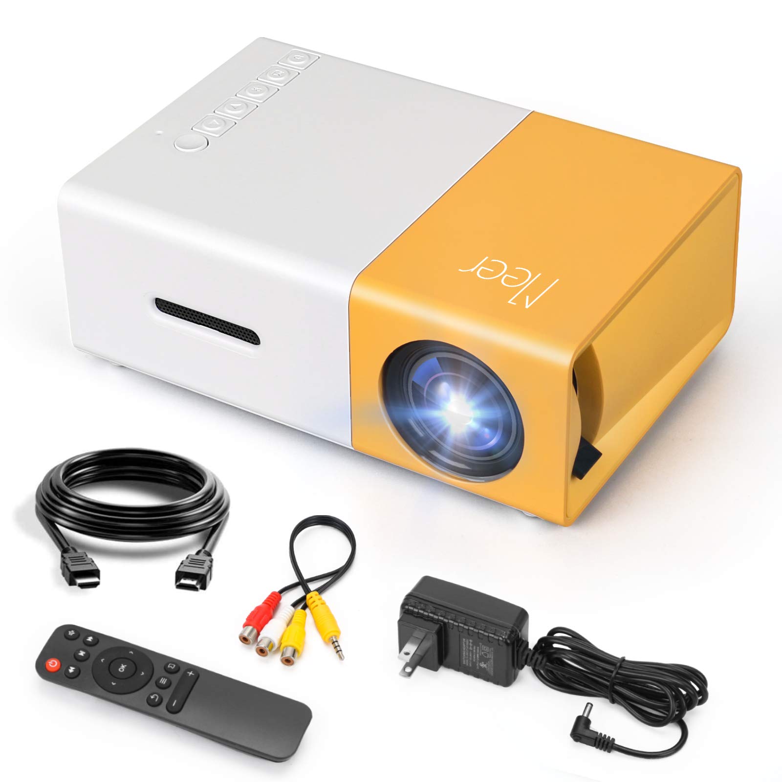 Meer Mini Projector - Portable HD Movie Projector for Home Theater & Car Cinema | Compatible with Android, iOS, Windows, TV Stick, HDMI, USB | Perfect for Movie Nights, Gaming & Presentations | Great Gift Idea