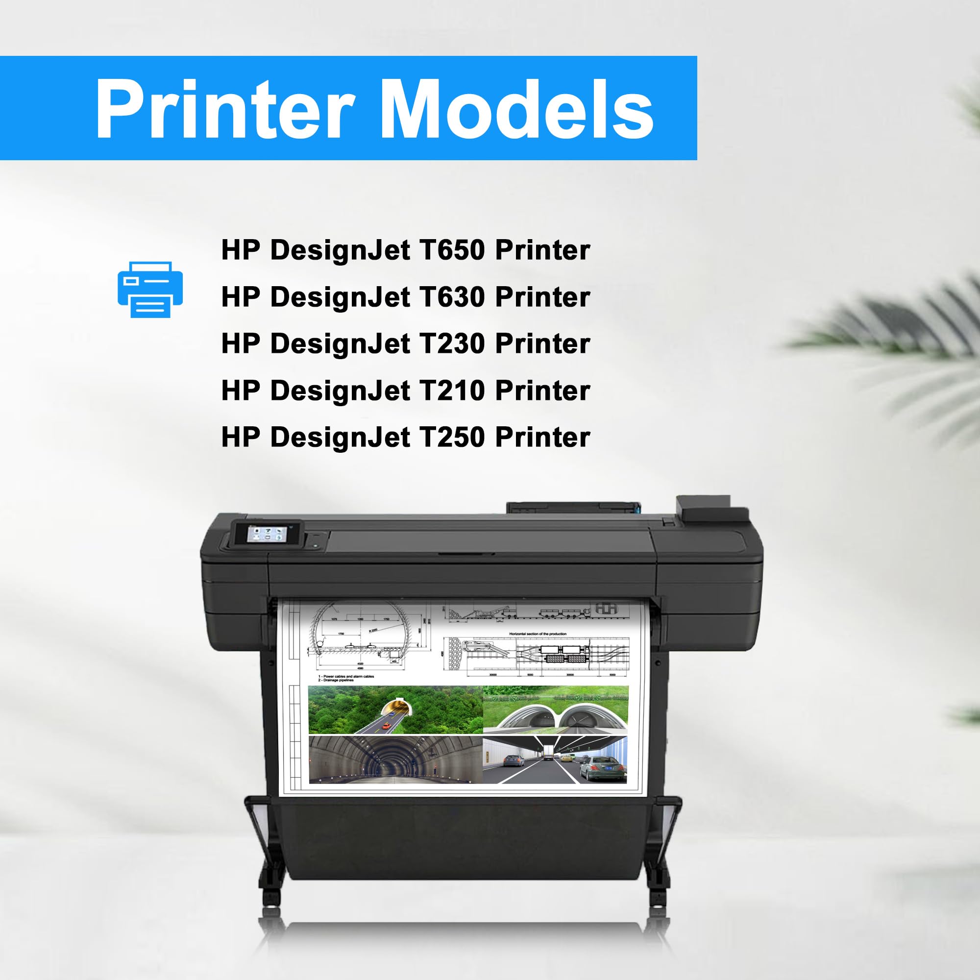 High Yield 80ML Black Ink Cartridge Replacement for HP 712XL (3ED70A/3ED71A) - Compatible with HP DesignJet T650/T630/T250/T230/T210 Printers - 2-Pack for Office & Graphic Design Printing