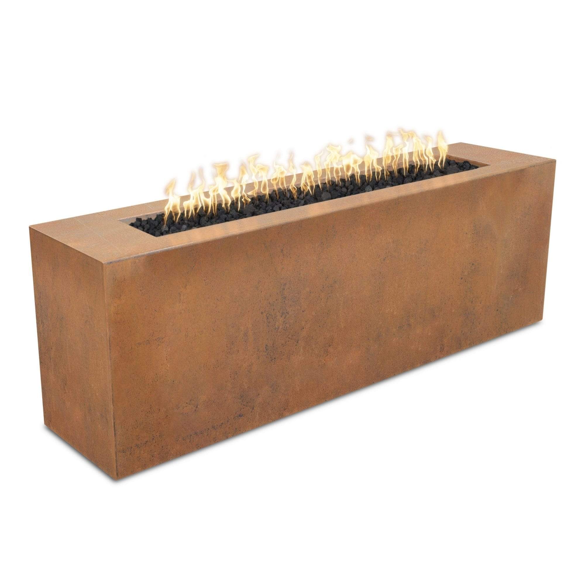 Carmen Metal Linear Outdoor Fire Pit - Modern Patio Fireplace for Backyard, Garden, and Camping - Durable Stainless Steel Design for Year-Round Use