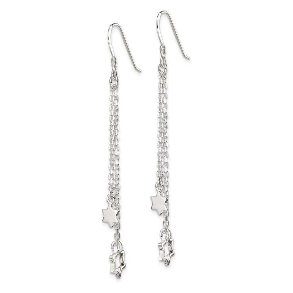 925 Sterling Silver Star of David Dangle Earrings for Women - Hypoallergenic, Polished Finish - Perfect for Hanukkah, Jewish Holidays & Everyday Wear