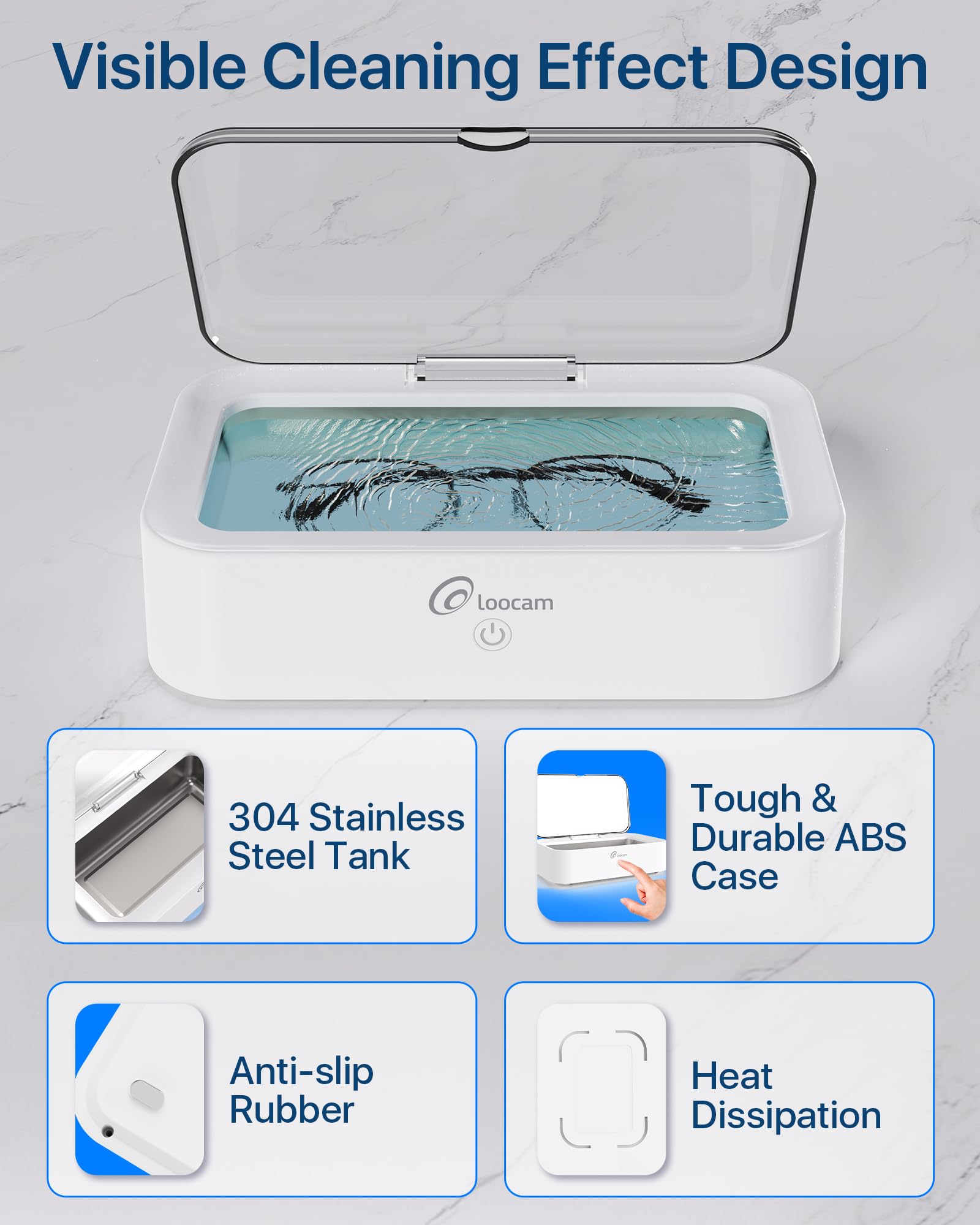 Professional Ultrasonic Jewelry Cleaner Machine with 120ml Cleaning Solution - 600ml/20oz Stainless Steel Tank, 46kHz Frequency for Jewelry, Rings, Watches & Eyeglasses - Perfect for Home, Jewelry Stores & Spa Cleaning Services