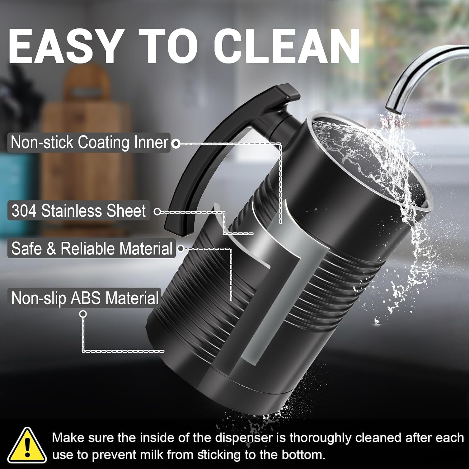 Electric Milk Frother 11.8oz/350ml - Automatic Hot & Cold Foam Maker for Coffee, Latte, Cappuccino - Milk Steamer for Perfect Froth at Home or Café