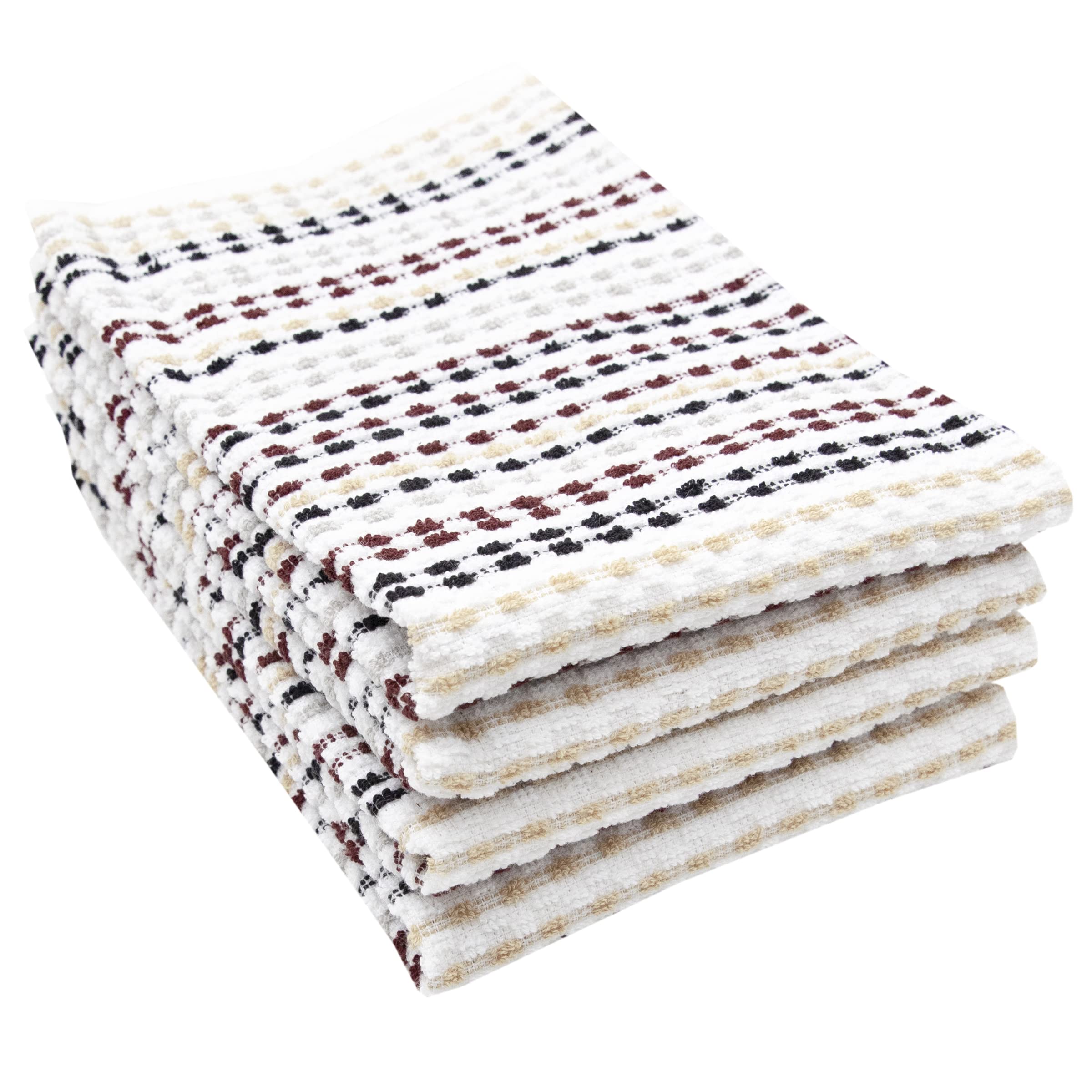 Ritz Pebble Bar Mop Towels - 100% Cotton Super Absorbent & Ultra Soft Kitchen Towels for Wiping Tables, Counters, Dishes (4-Pack, Neutral) - Perfect for Restaurants, Bars, and Home Kitchen Use