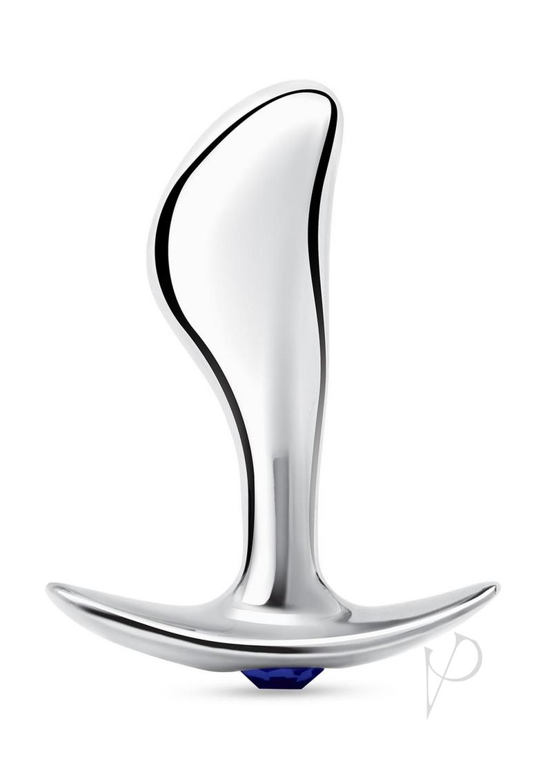 Premium Blue Line Bling Prostate Massager Plug - 2.5 Inch Stainless Steel Anal Stimulator for Men - Perfect for Solo Play & Couples Intimacy
