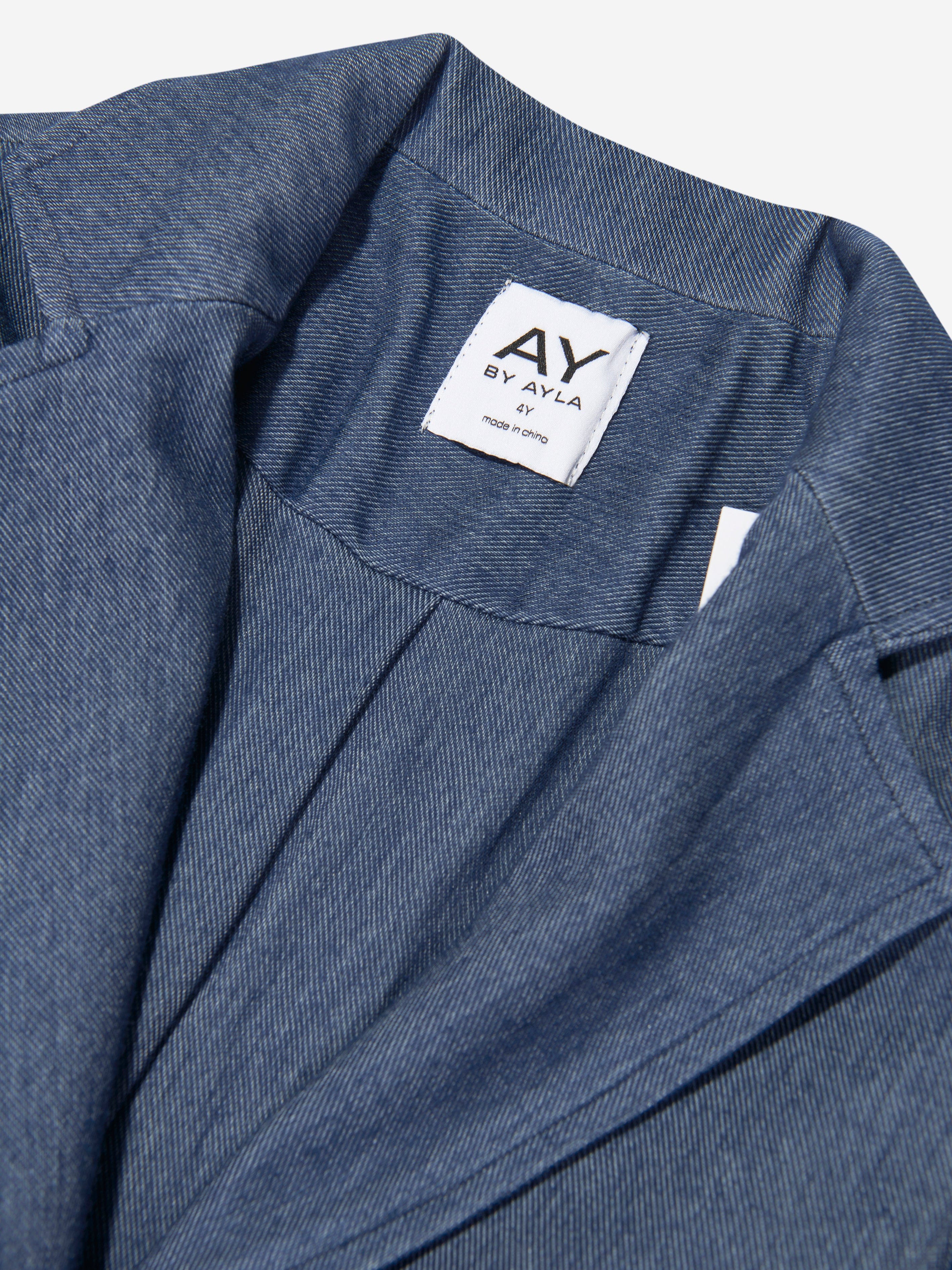 AY by AYLA Girls Denim Look Belted Trench Coat - Blue Stylish Jacket for School, Outfits & Fall Fashion