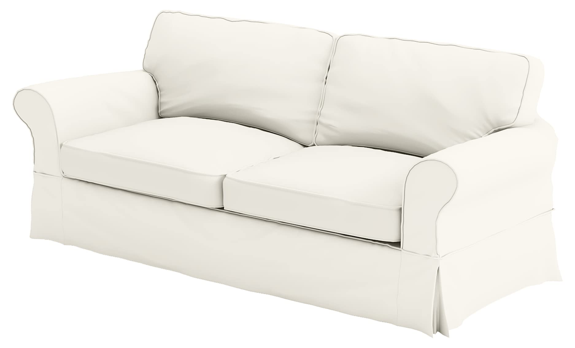 Durable Cotton Sofa Slipcover Replacement for Pottery Barn PB Comfort Grand Roll Arm Sofa - Beige Box Edge Design | Perfect for Living Room, Family Room & Home Decor