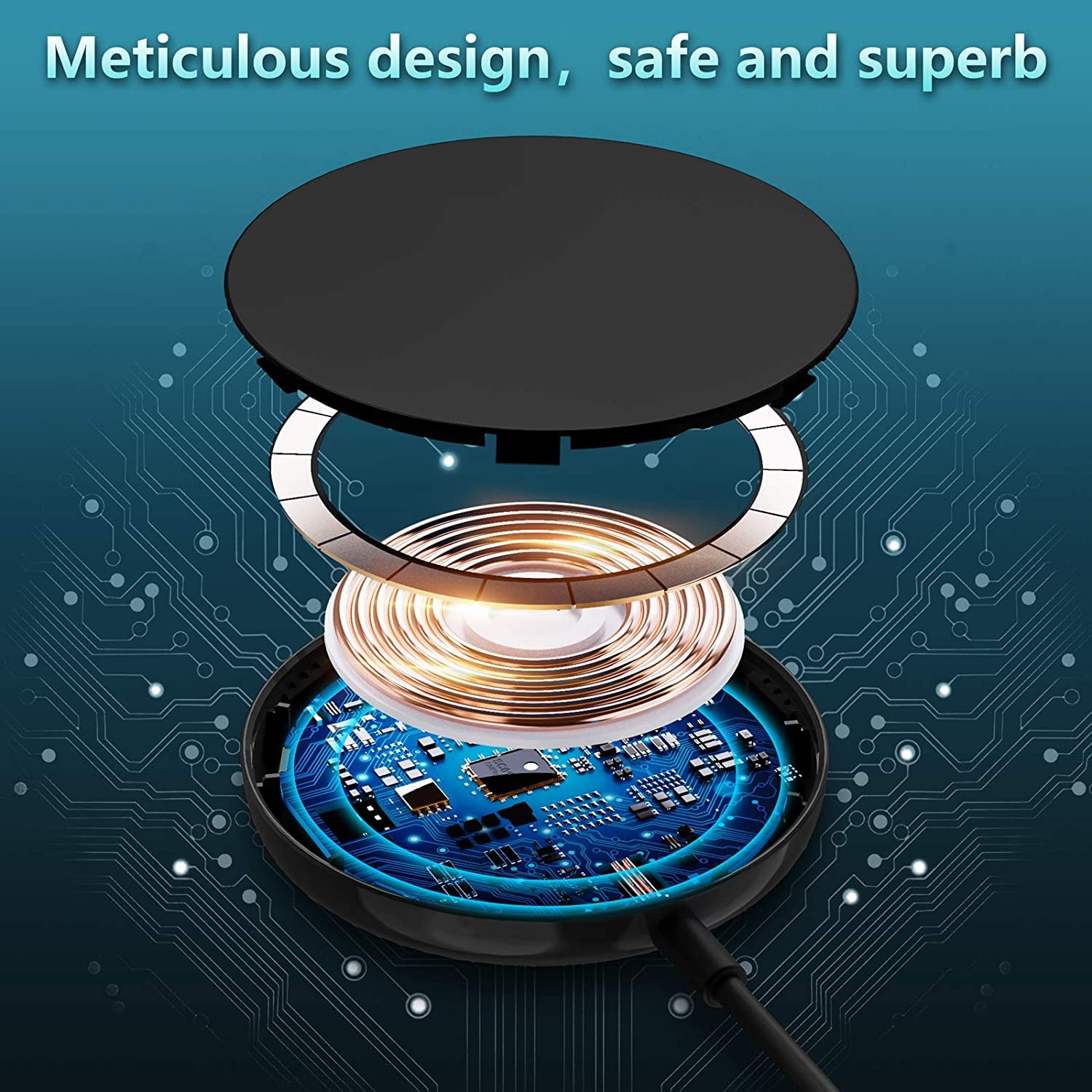 Xiwxi 15W Fast Magnetic Wireless Charger - MagSafe Compatible Charging Pad for iPhone 14/14 Plus/14 Pro/14 Pro Max, iPhone 13/12 Series (No Adapter Included) | Perfect for Home, Office & Car Wireless Charging