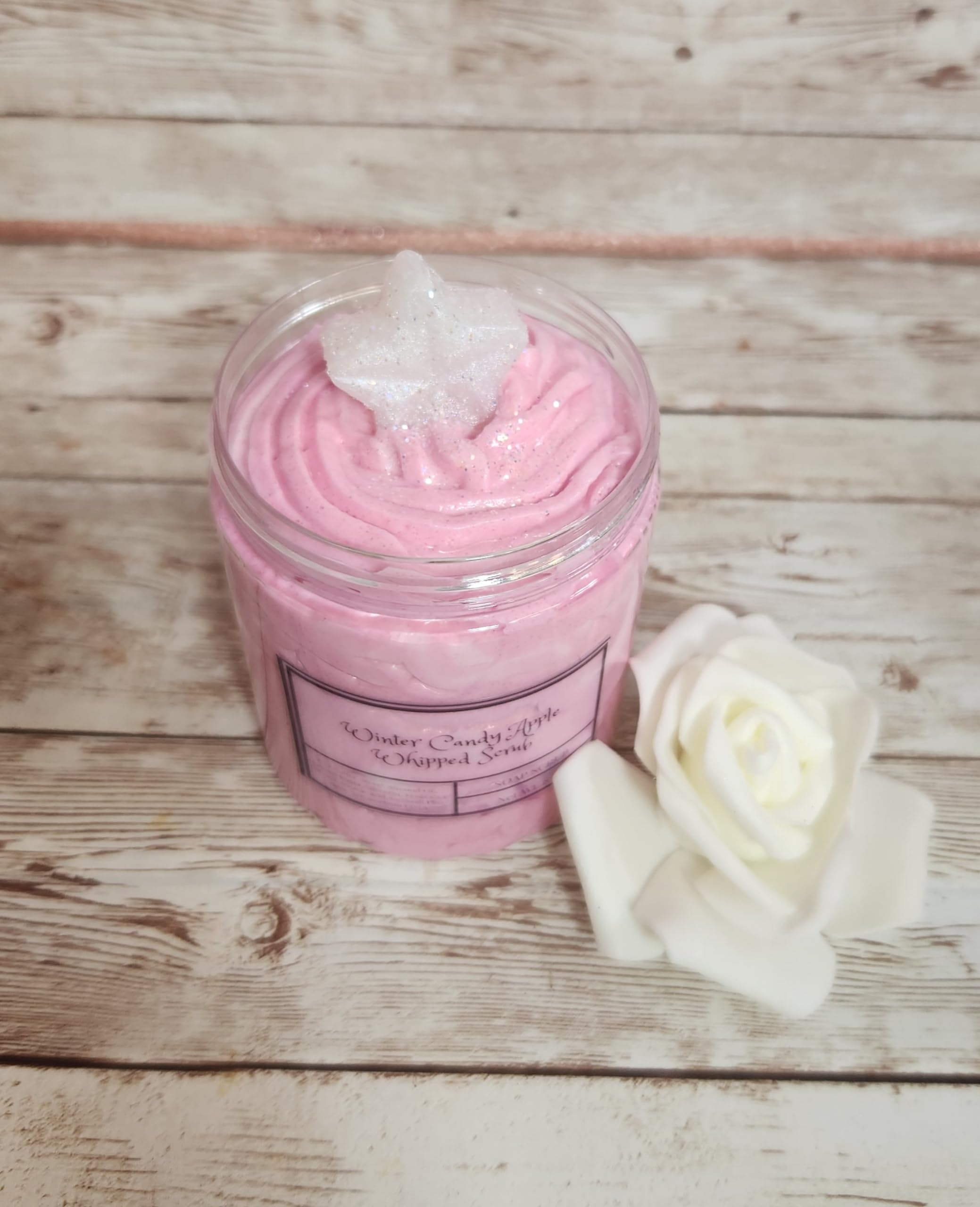 Winter Candy Apple Whipped Body Butter - Handmade with Shea, Cocoa & Mango Butter - All Natural Luxury Body Frosting (4 oz) - Perfect for Dry Skin Care & Holiday Gift Giving