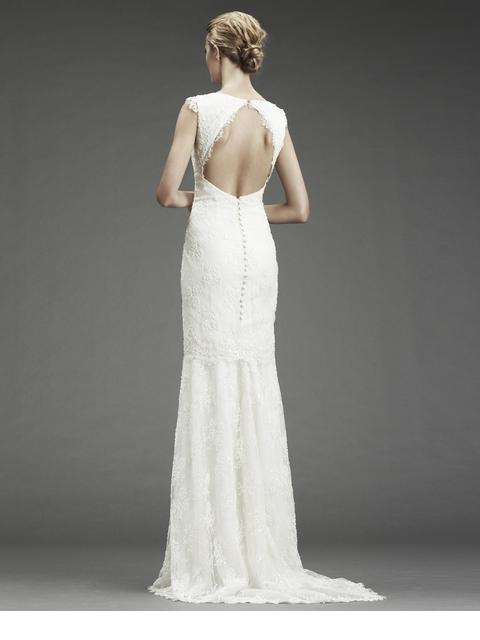 Nicole Miller NM9978 Elegant Lace Wedding Gown - White Bridal Dress for Church Ceremony & Beach Weddings