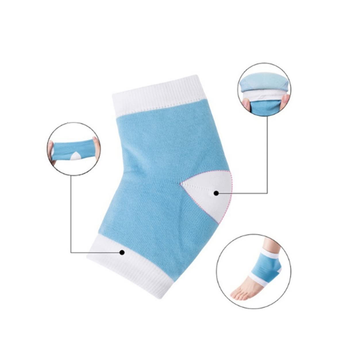 Beaupretty 2 Pairs Whitening Moisturizing Socks for Cracked Heels - Nylon Gel Foot Care Socks with Anti-Chapping Protection - Perfect for Dry Skin & Overnight Foot Treatment