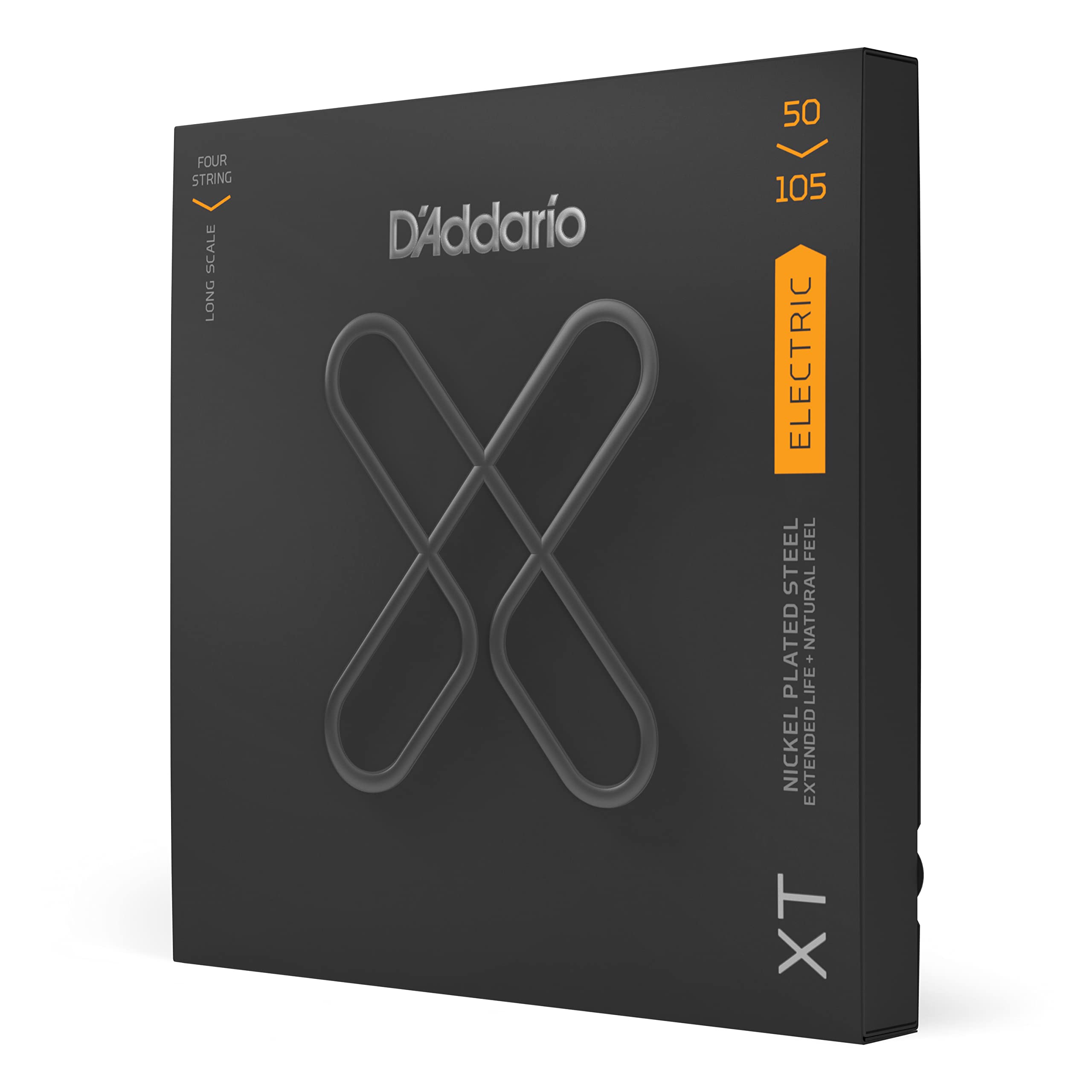 D'Addario XT Coated Bass Strings for Electric Bass Guitar - 4-String Medium Gauge (50-105) - Long-Lasting Tone & Durability for Rock, Jazz & Studio Recording