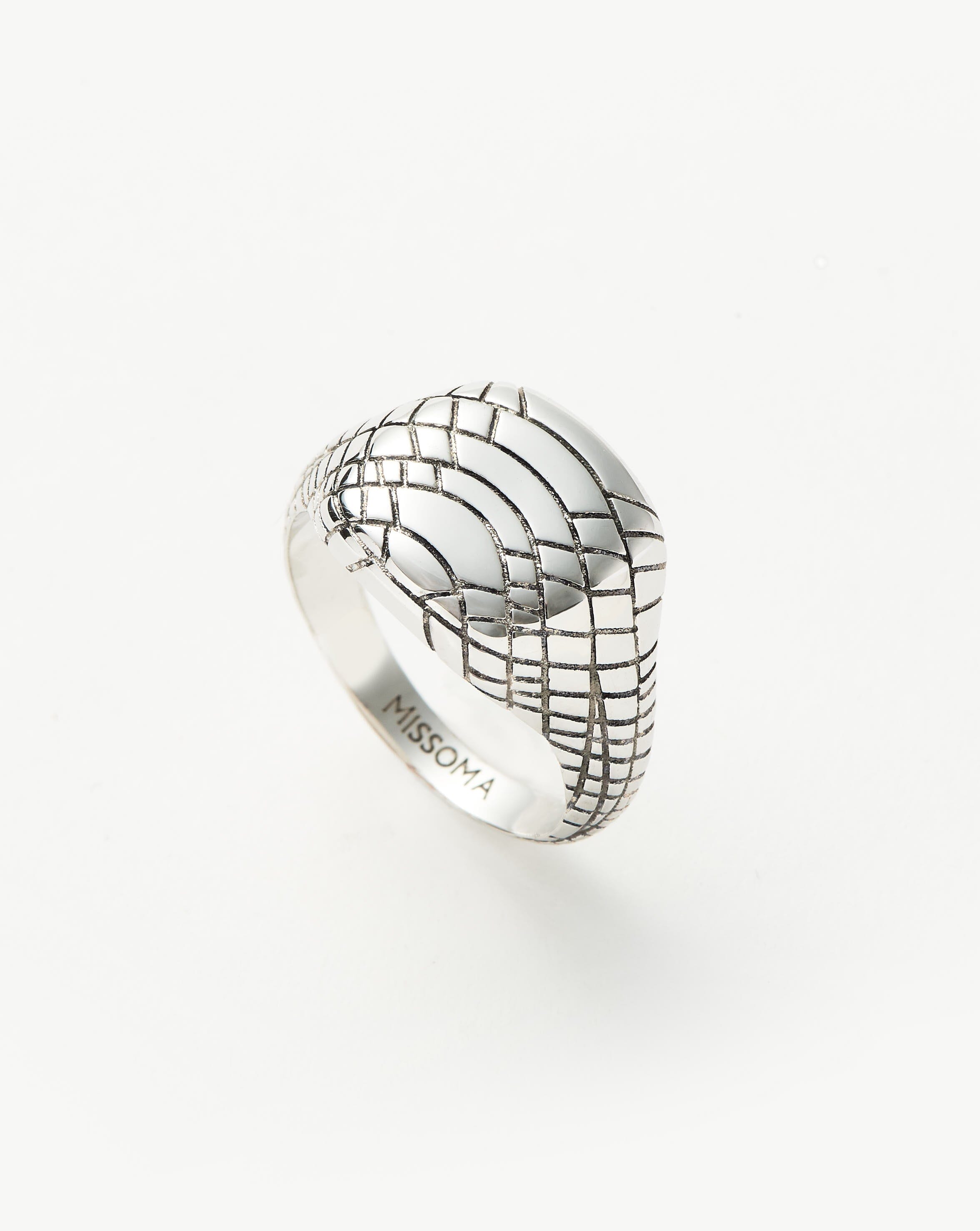 Serpent Textured Signet Ring for Men & Women | Silver Plated Stainless Steel Jewelry | Perfect for Gifts, Parties & Everyday Wear
