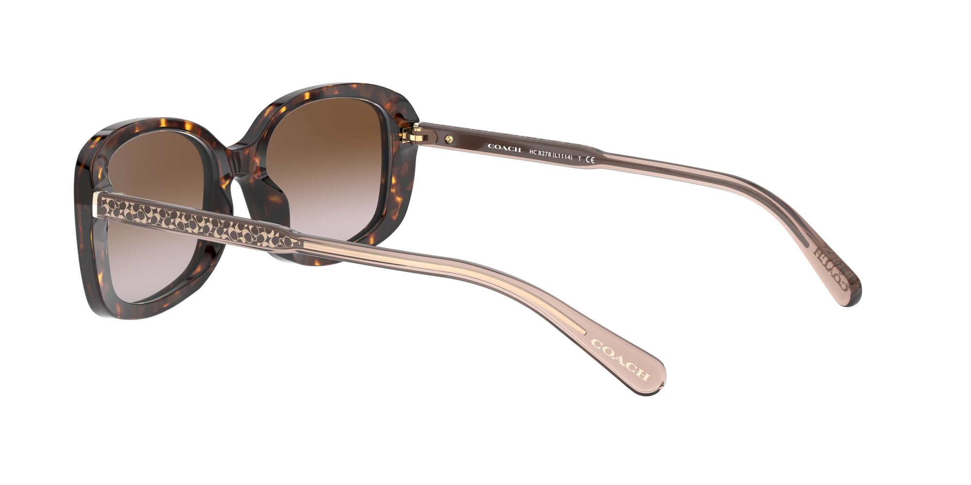 Coach HC8278 Sunglasses for Women - Dark Tortoise/Brown Gradient Lenses, 53mm UV Protection - Perfect for Driving, Beach & Outdoor Activities