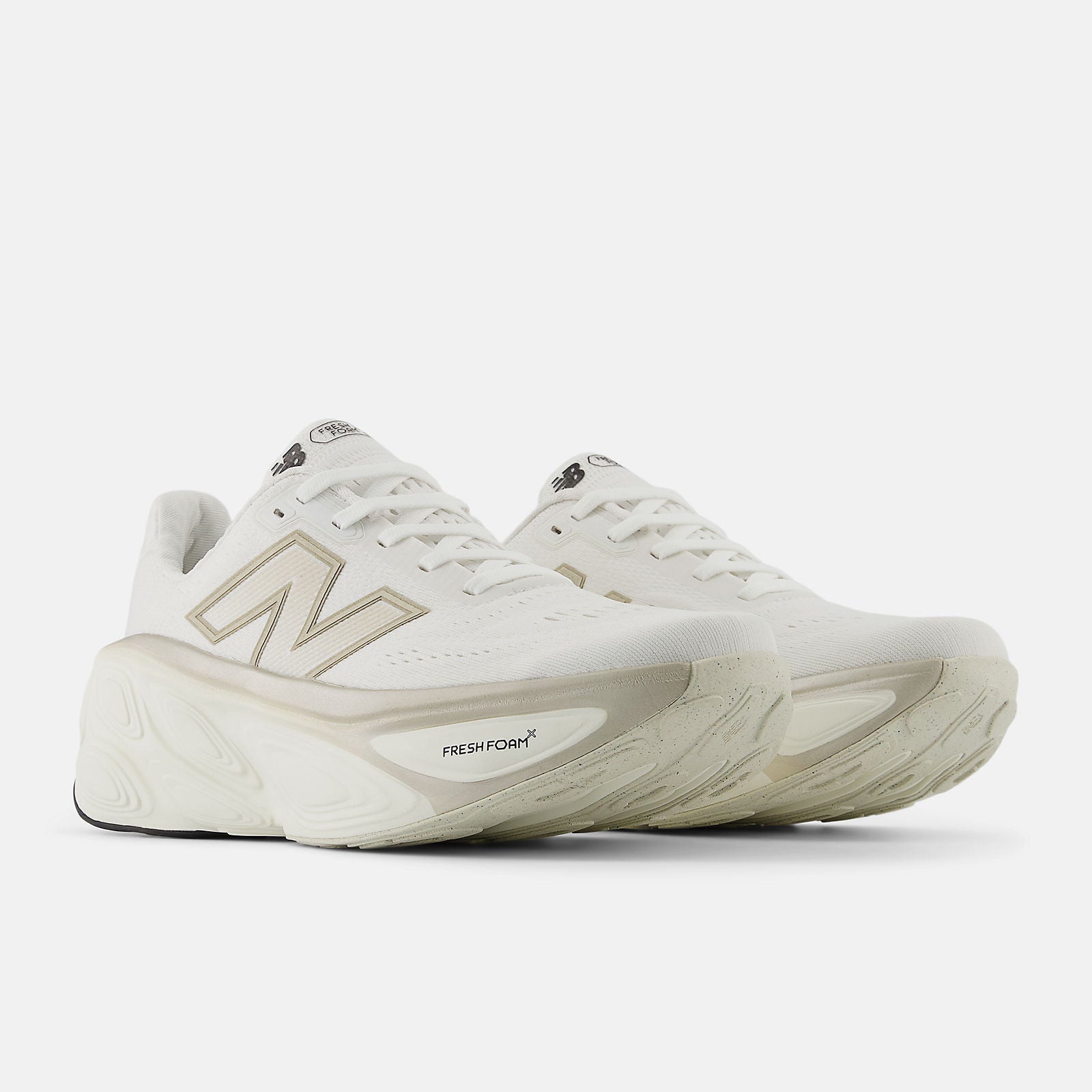New Balance Women's Fresh Foam X More v5 Running Shoes - Lightweight White/Sea Salt/Light Gold Metallic - Perfect for Jogging, Gym Workouts & Daily Walking
