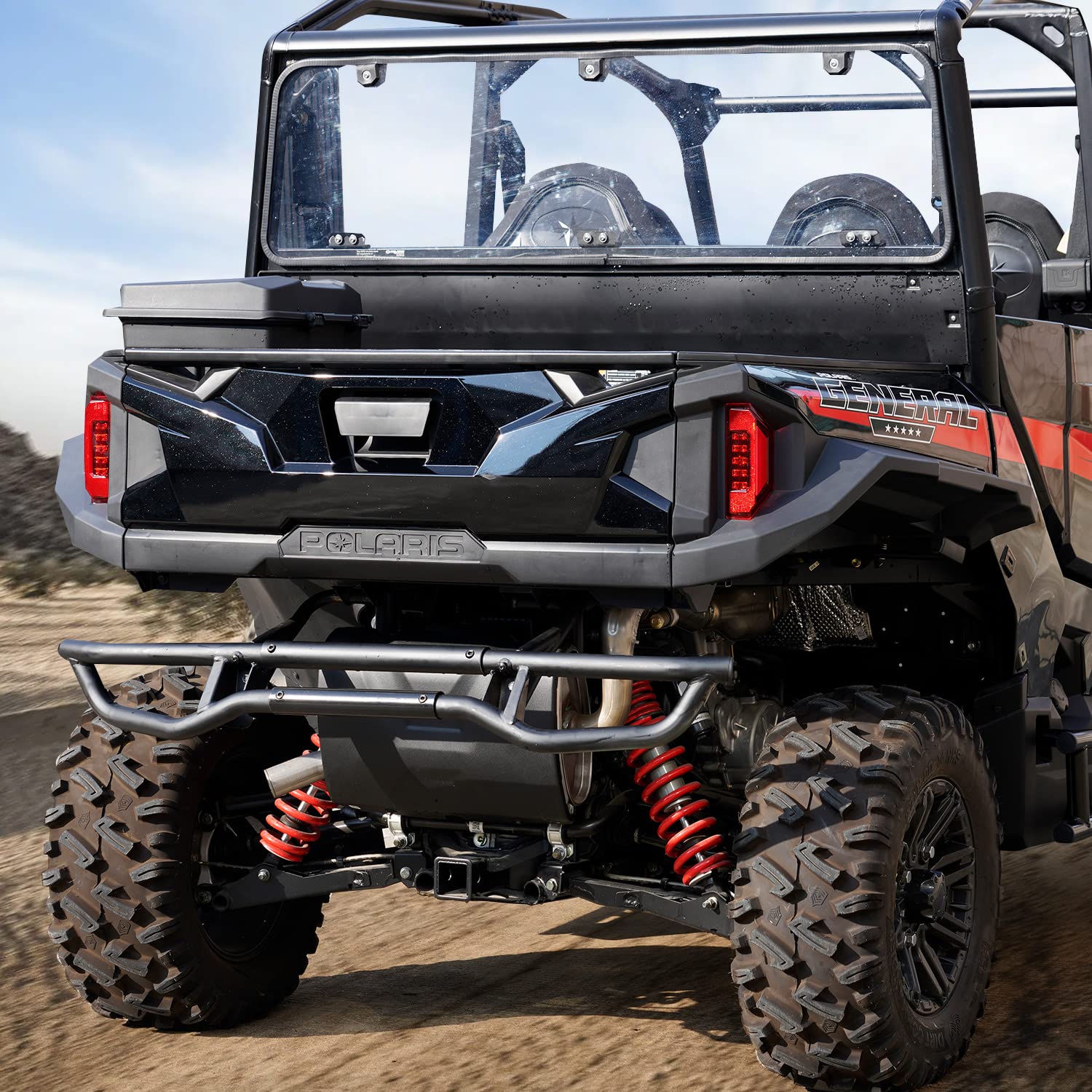 HAKA TOUGH Heavy Duty Rear Bumper & Brush Guard for Polaris General 1000 (2016-2024) - Compatible with General 4 1000/XP 1000/XP 4 1000, OEM #2884345 Replacement - Off-Road Protection & Vehicle Accessories for Adventure & Trail Riding