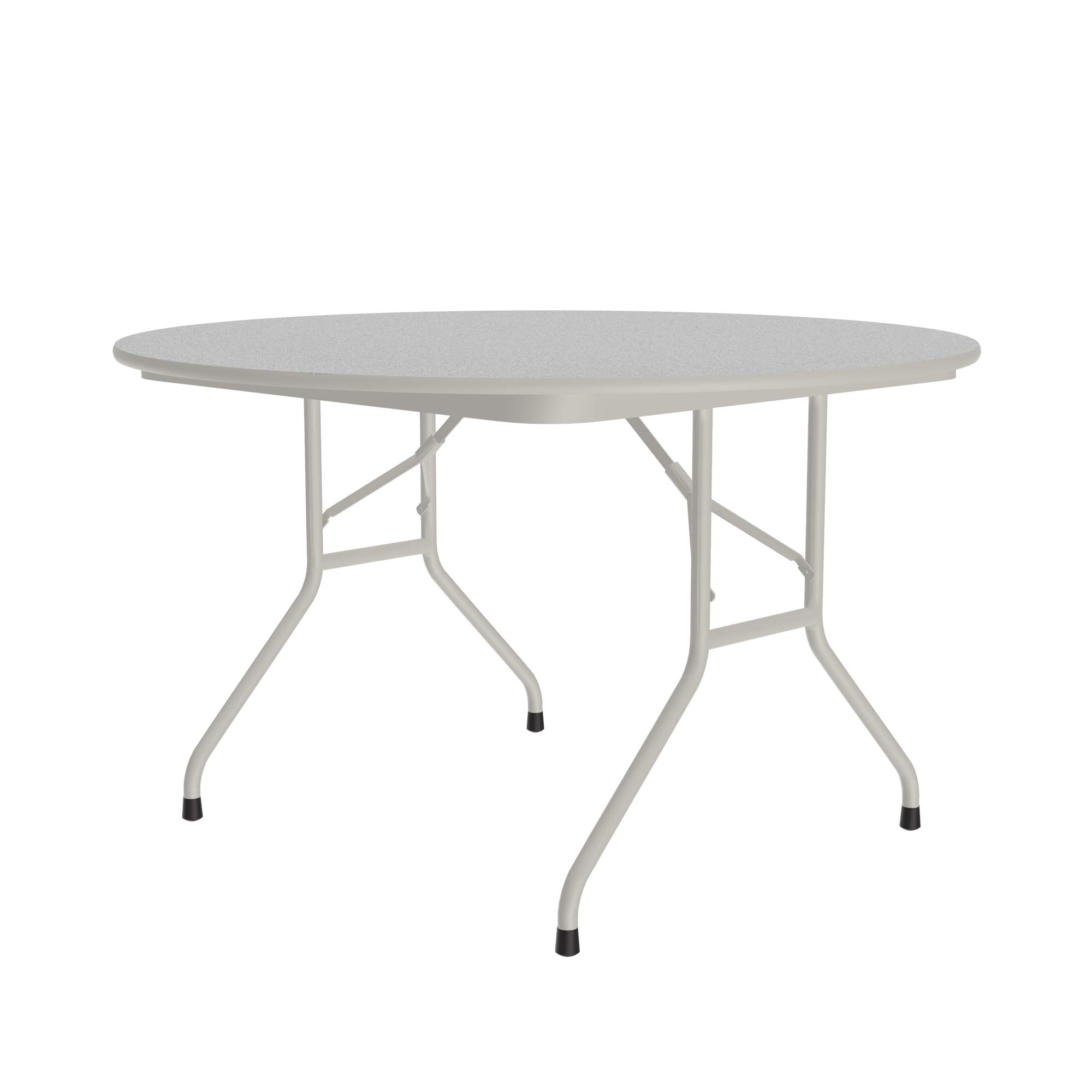**Correll 48-Inch Round Commercial Folding Table - Heavy Duty, Gray Granite Melamine Top, 5/8
