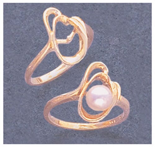 Solid Sterling Silver or 14kt Gold 4-8mm Half Drilled Pearl Ring Setting - Size 5-8 Shank - Perfect for DIY Jewelry Making, Bridal Accessories & Gift Giving