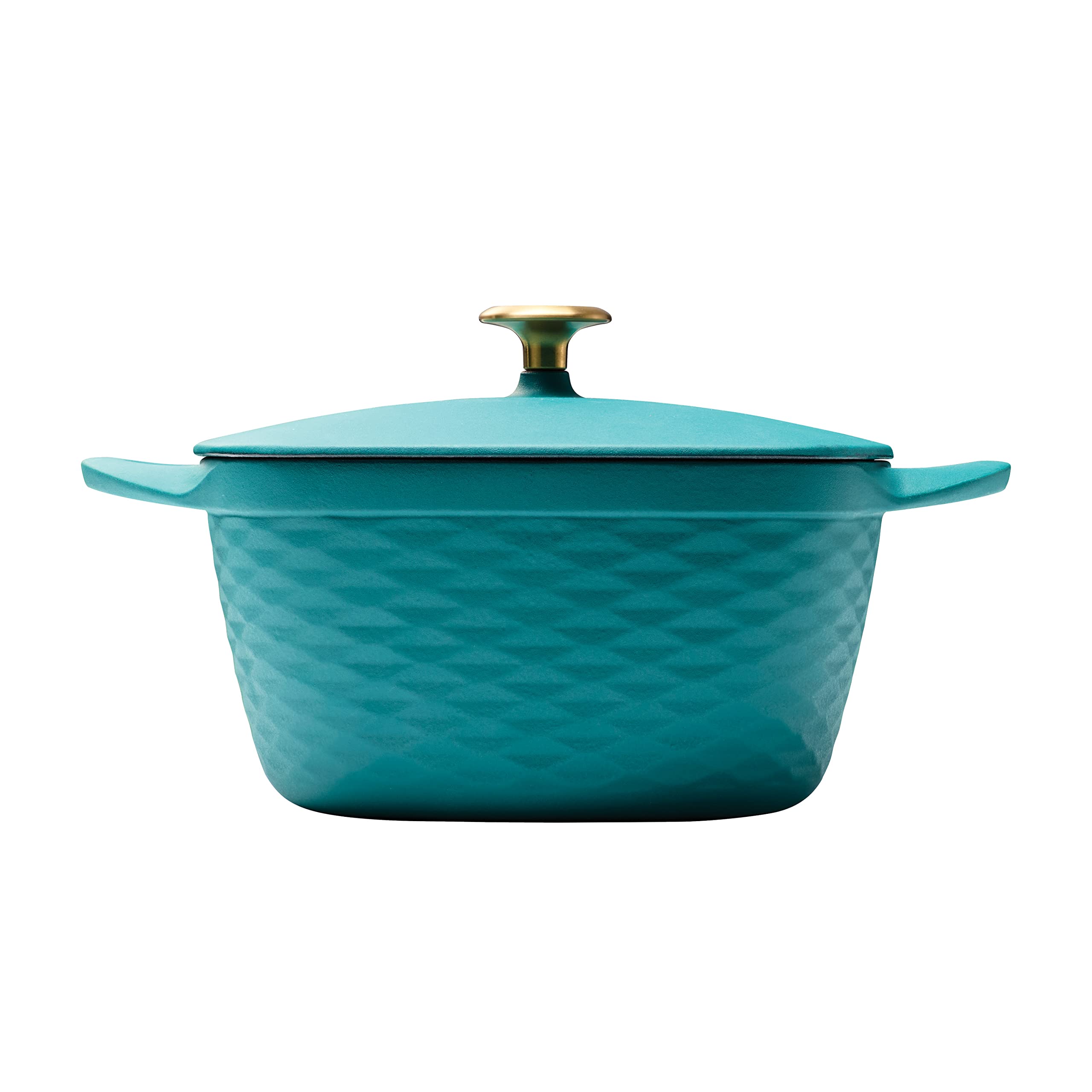 Prisma 7 Quart Enameled Cast Iron Covered Square Dutch Oven - Teal Blue - Perfect for Braising, Baking, Roasting & Slow Cooking Soups, Stews & Casseroles