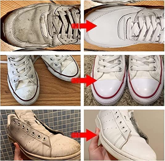 DKEXL White Shoe Cleaning Cream 260g - Professional Stain Remover for Leather Shoes, Boots & Sneakers | Restores Color & Polishes Smooth Leather | White Rubber Sole Cleaner | Perfect for Daily Shoe Care & Maintenance