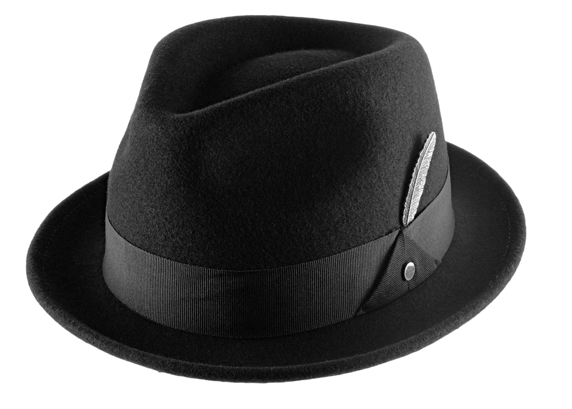 Stetson Crushable Wool Black Trilby Hat for Men - Classic Fedora Style for Outdoor, Travel & Casual Wear