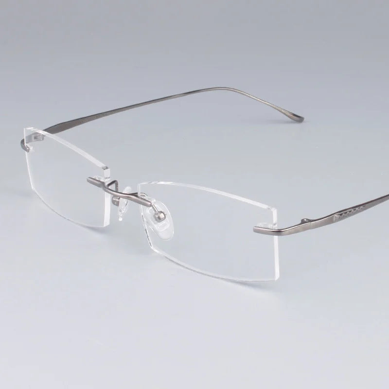 Brightzone Women's Rimless Rectangle Titanium Eyeglasses - Lightweight & Durable Frame for Work, Reading & Everyday Use - Style 713017