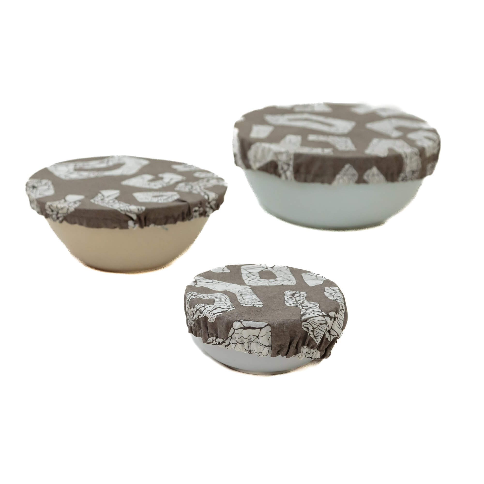 Kuba Original Dark Taupe Filled Bowl Cover Set - 3-Piece Microwave Safe Food Covers for Bowls & Dishes - Perfect for Meal Prep, Leftovers & Refrigerator Storage