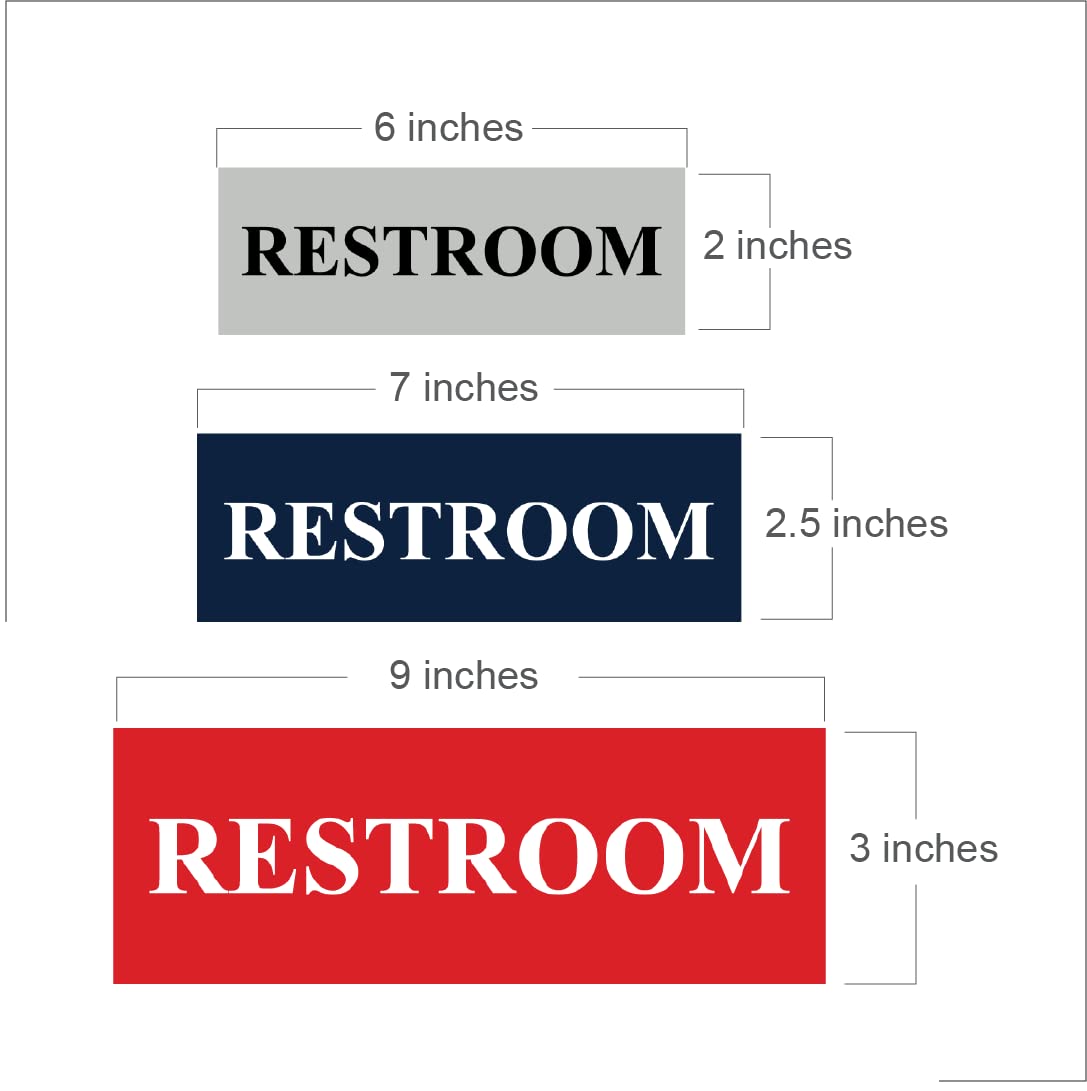 Basic Restroom Sign (Black/Silver) - Small ADA Compliant Bathroom Signage for Office, Hotel, and Public Spaces