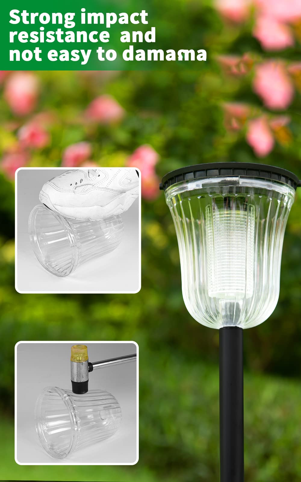 JSOT 4 Pack Solar Pathway Lights Outdoor Waterproof - IP65 Rated Solar Walkway Lights for Garden, Driveway, Sidewalk & Landscape - 2 Brightness Modes (Warm White & Cool White) - Perfect for Evening Outdoor Lighting & Home Decoration