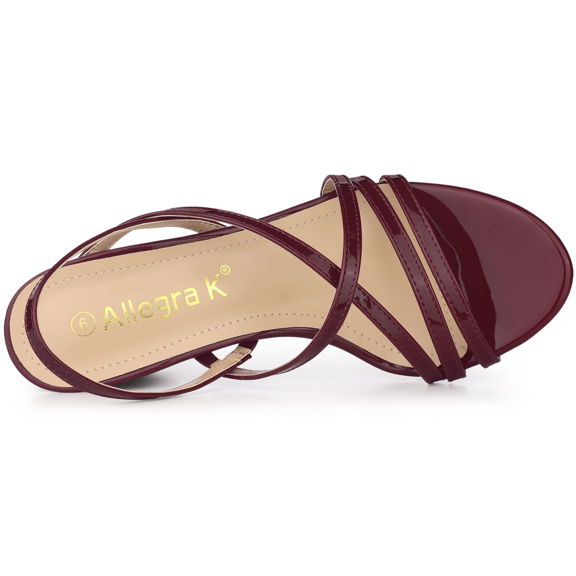 Allegra K Women's Strappy Slingback Chunky Heel Slide Sandals - Comfortable Summer Dress Shoes for Weddings, Parties & Beach Vacations
