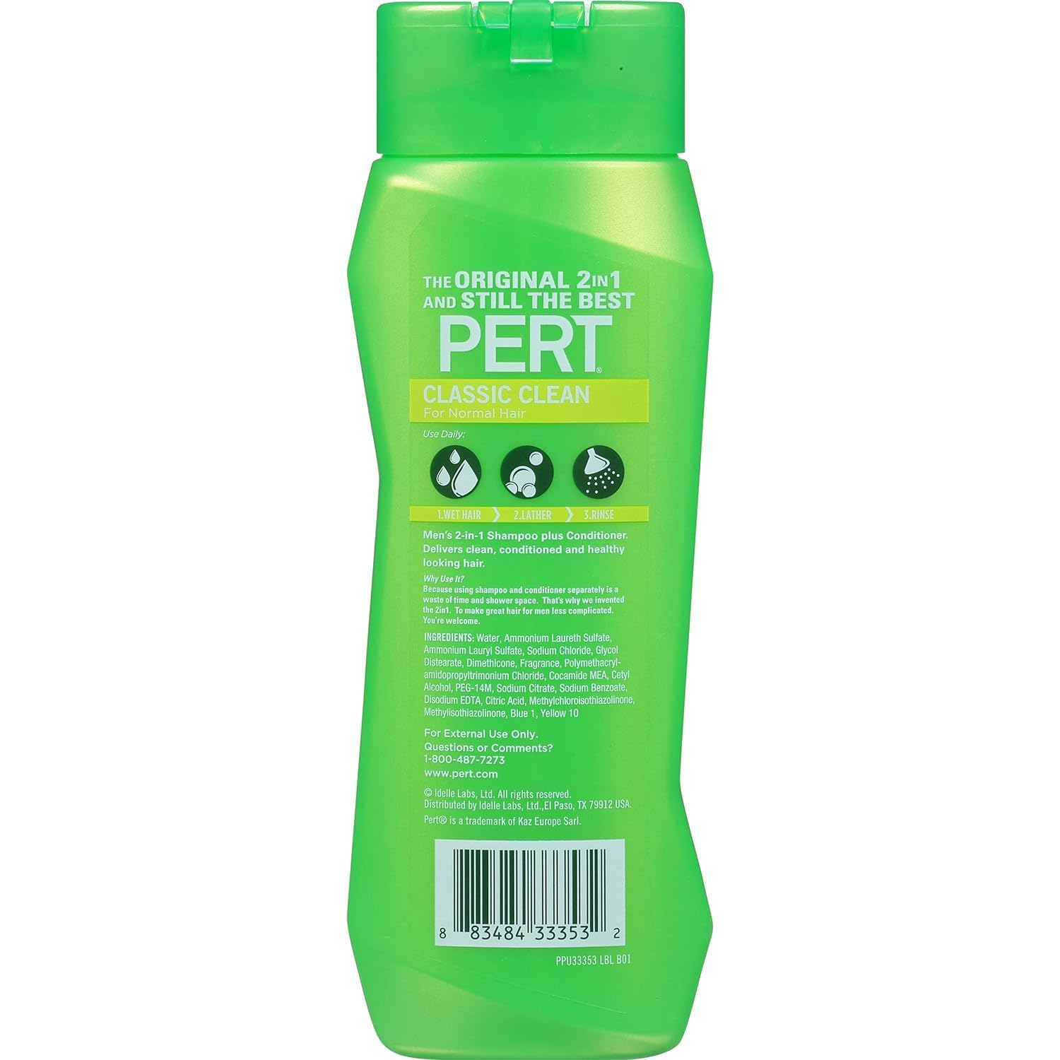 Pert Plus 2-in-1 Shampoo and Conditioner for Normal Hair - 13.5 oz (7 Pack) | Daily Hair Care for Men & Women | Soft, Clean & Manageable Hair