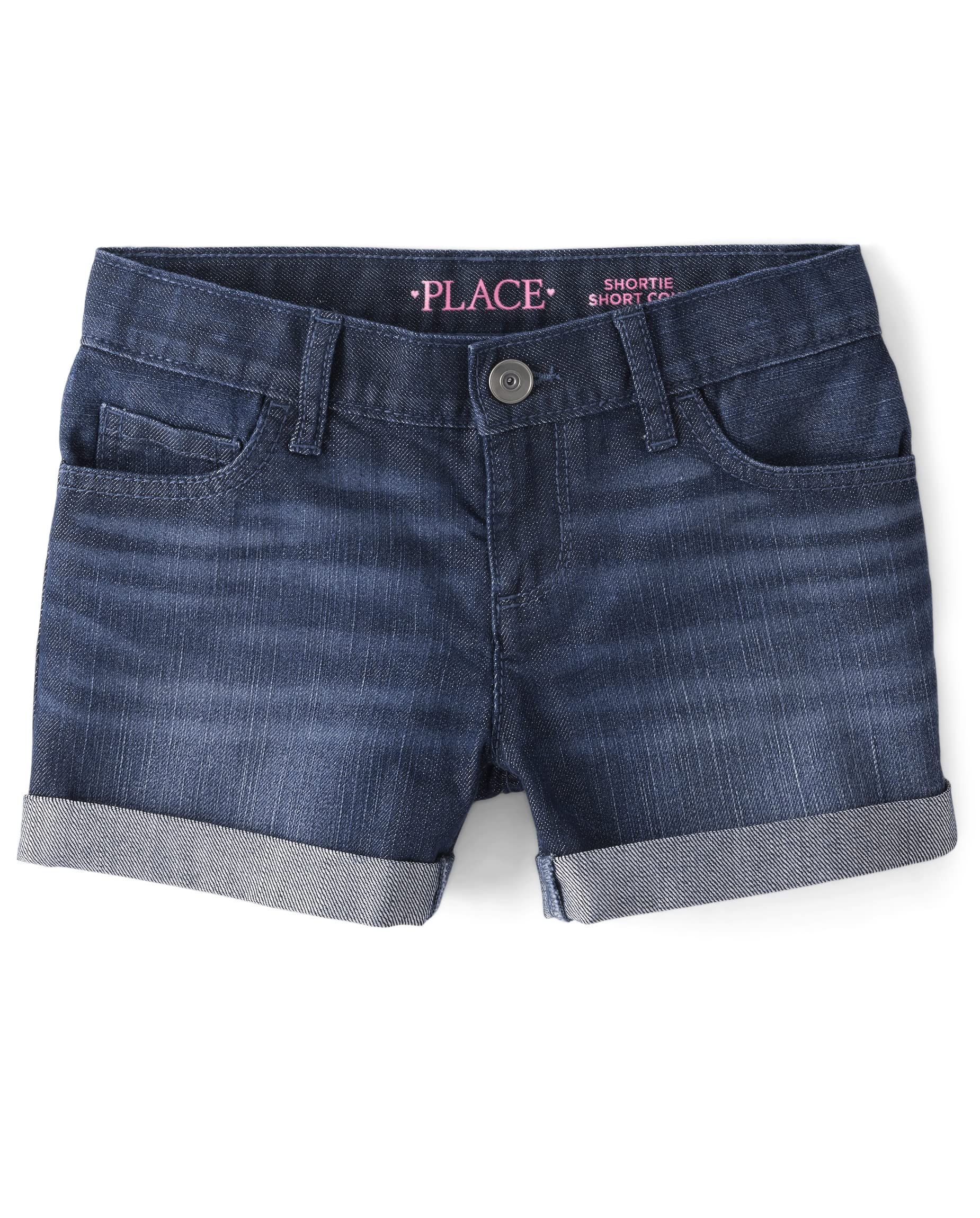 The Children's Place Girls Roll Cuff Denim Shorts - Cute & Comfortable Stretch Jean Shorts for Toddler & Kids | Perfect for Playdates, Summer Outfits & Casual Wear