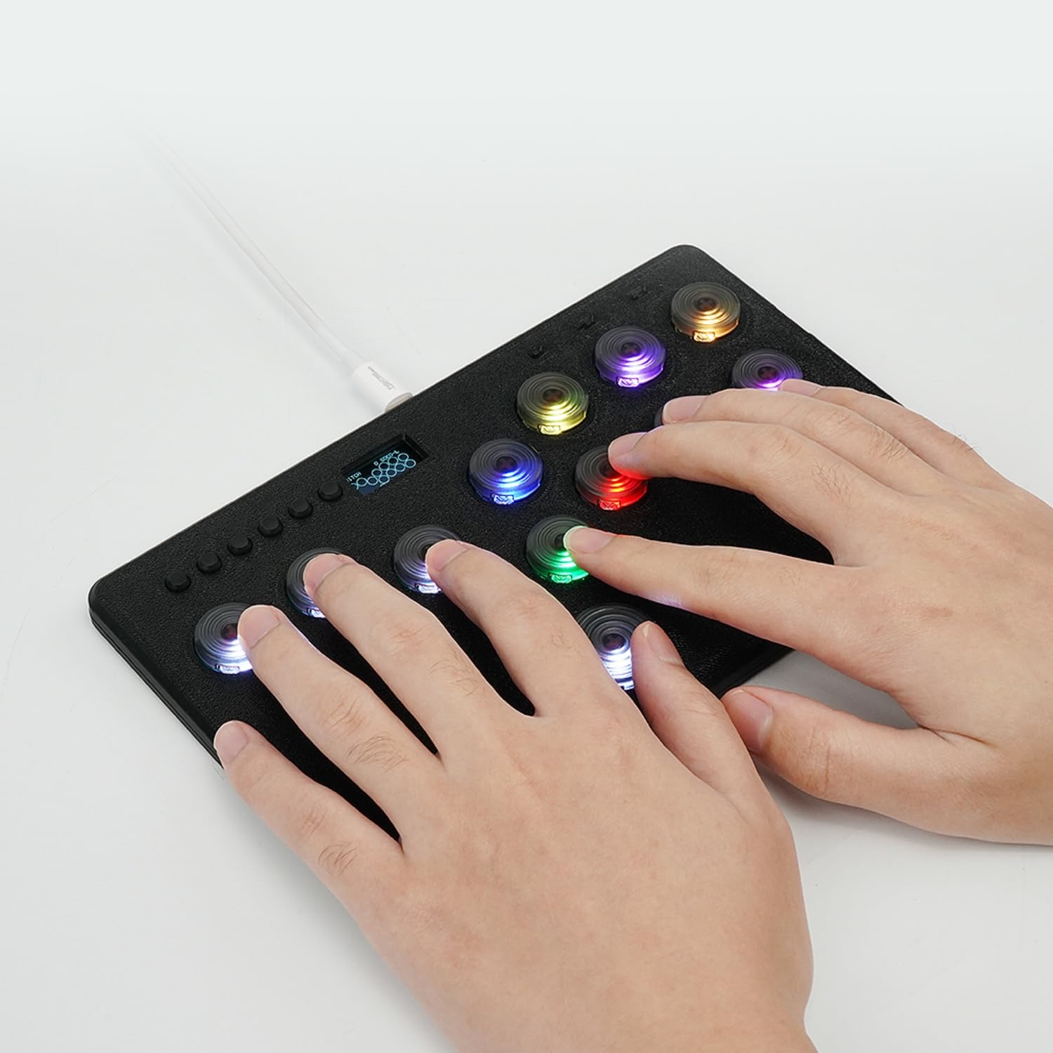 BITFUNX F12 Pro All-Button Arcade Controller - Leverless Gaming Keypad with SOCD Cleaning & Hot-Swappable Buttons | Custom RGB Lighting & Turbo Function | Compatible with PC, PS3/PS4/PS5, Switch & Steam | Perfect for Street Fighter, Fighting Games & Esports Tournaments