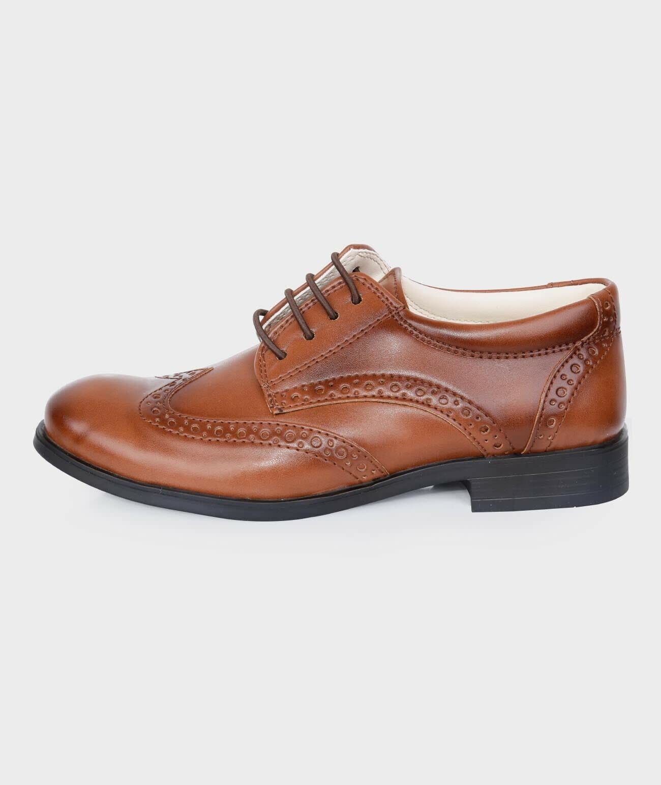Boys' Patent Leather Derby Dress Shoes - Wingtip Brogue Lace-Up Formal Shoes for Wedding, Prom & Special Occasions | Kids' Dressy Footwear for Parties, Church & School Events