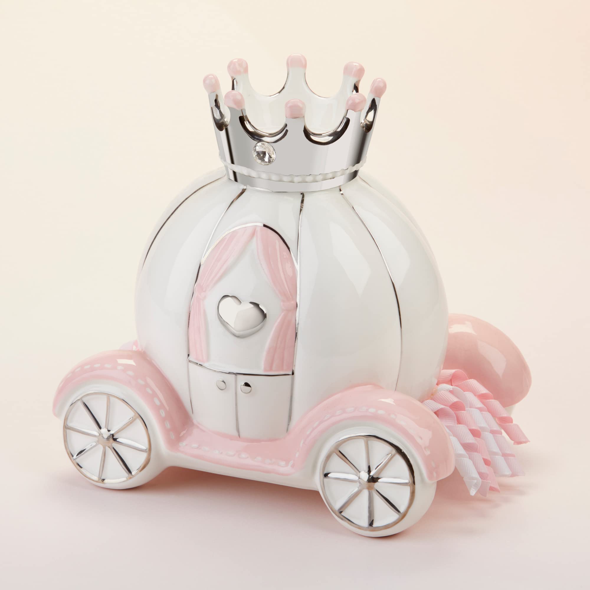 Baby Aspen Little Princess Ceramic Carriage Piggy Bank - Perfect Gift for Girls' Birthday, Christmas & Savings