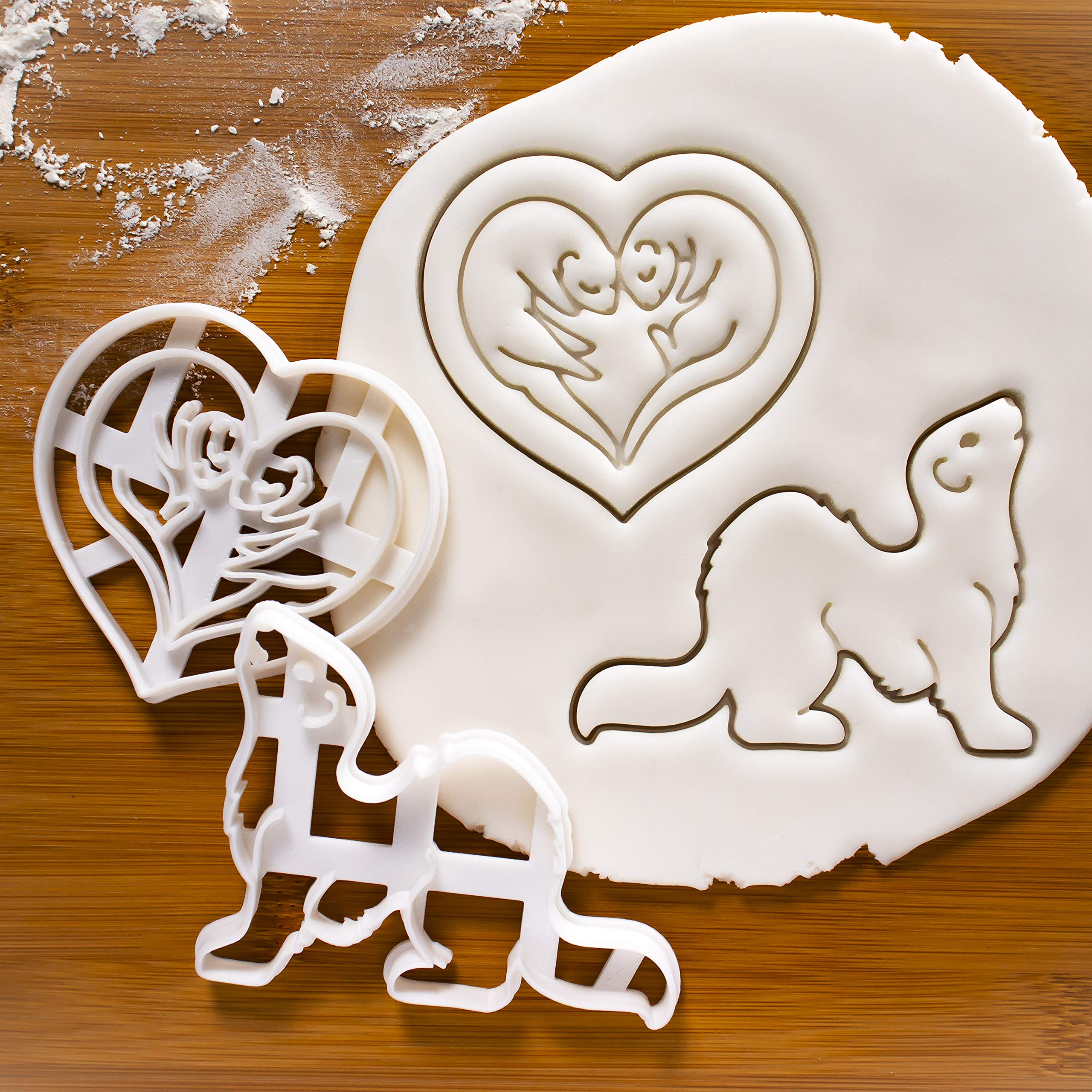 Set of 2 Ferret Cookie Cutters - Body & Love Designs - Perfect for Baking, DIY Crafts, and Holiday Treats - Bakerlogy
