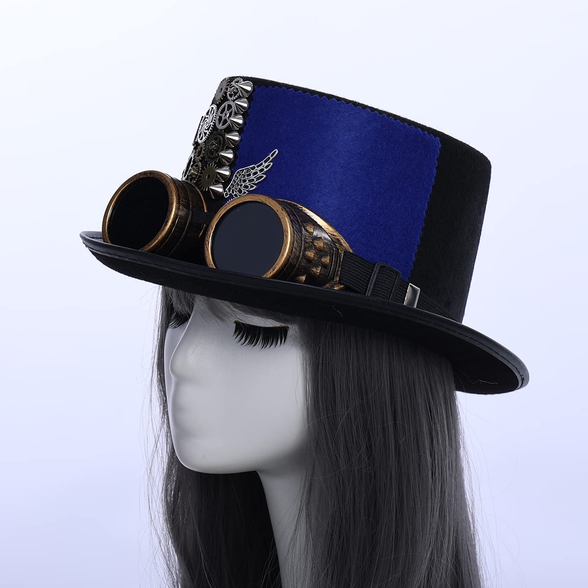 Steampunk Top Hat with Goggles for Women & Men - Victorian Gothic Halloween Costume Accessory - Perfect for Cosplay, Halloween Parties, and Themed Events