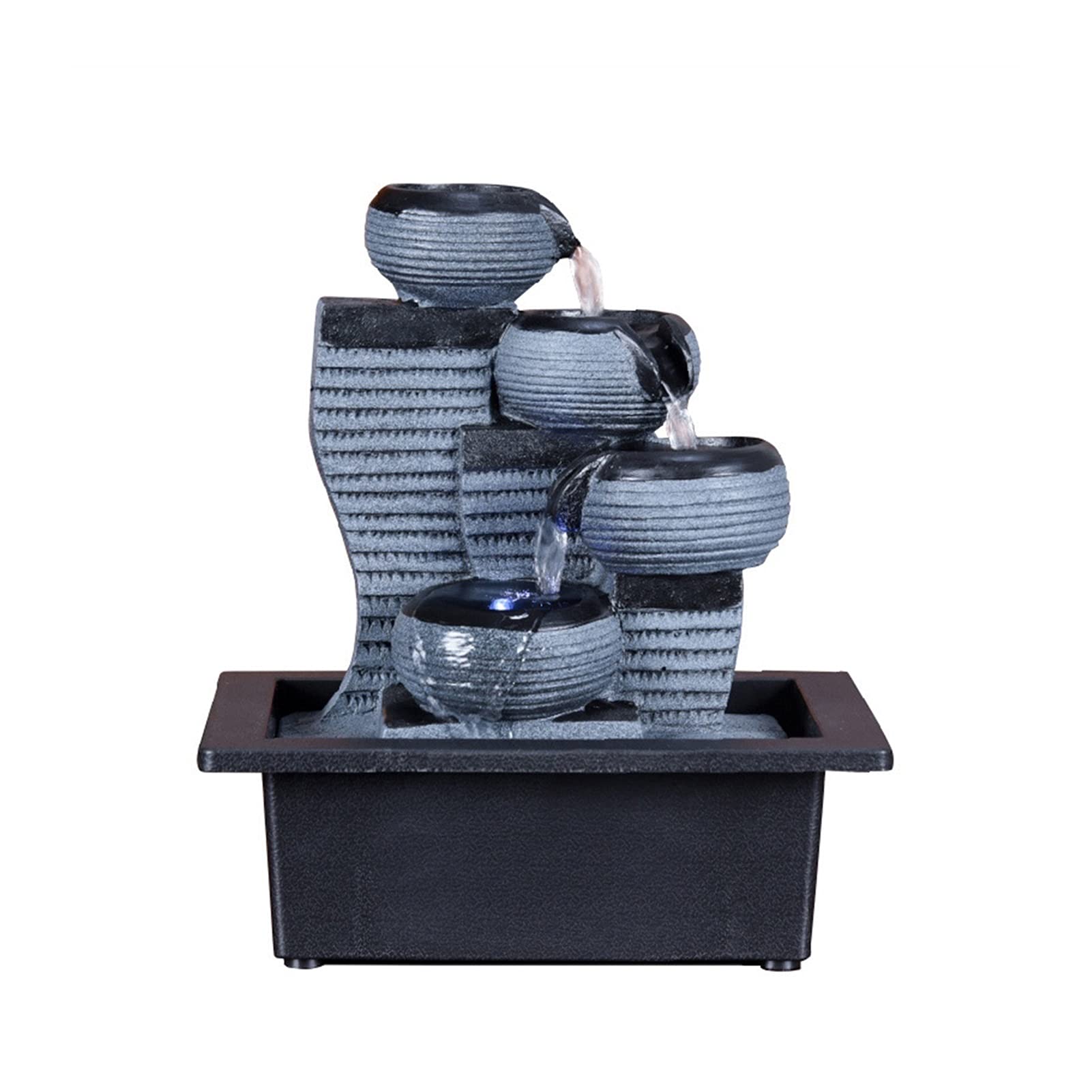 TOMYEUS Resin Tabletop Waterfall Fountain - Indoor Zen Rockery, Feng Shui Desktop Waterscape for Home & Office Decor - Perfect for Relaxation, Meditation & Stress Relief (Color: A)