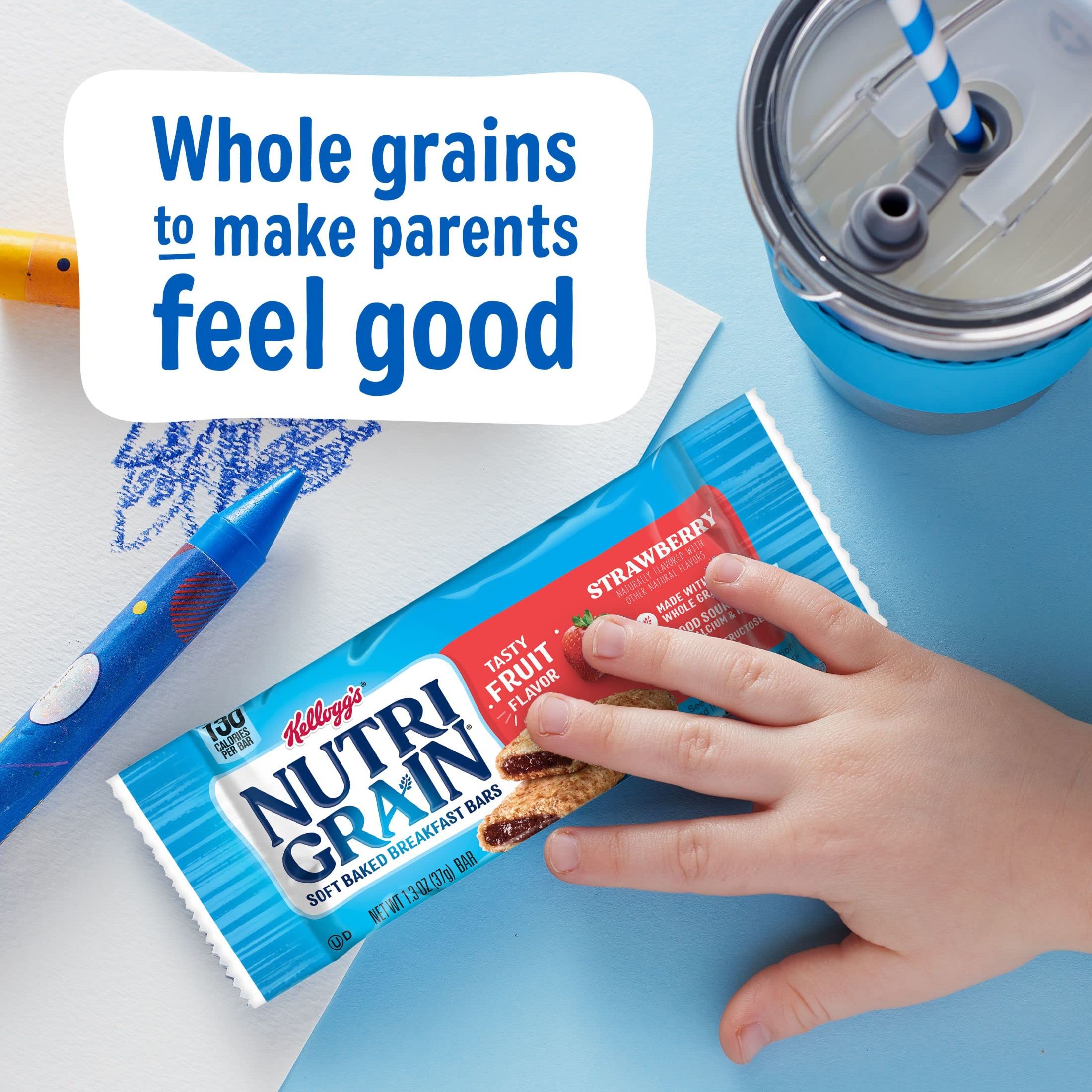 Nutri-Grain Soft Baked Breakfast Bars - Strawberry Flavor, 16 Count (20.8oz) | Healthy Kids Snacks & On-the-Go Breakfast | Perfect for School Lunches, After-School Treats & Family Road Trips