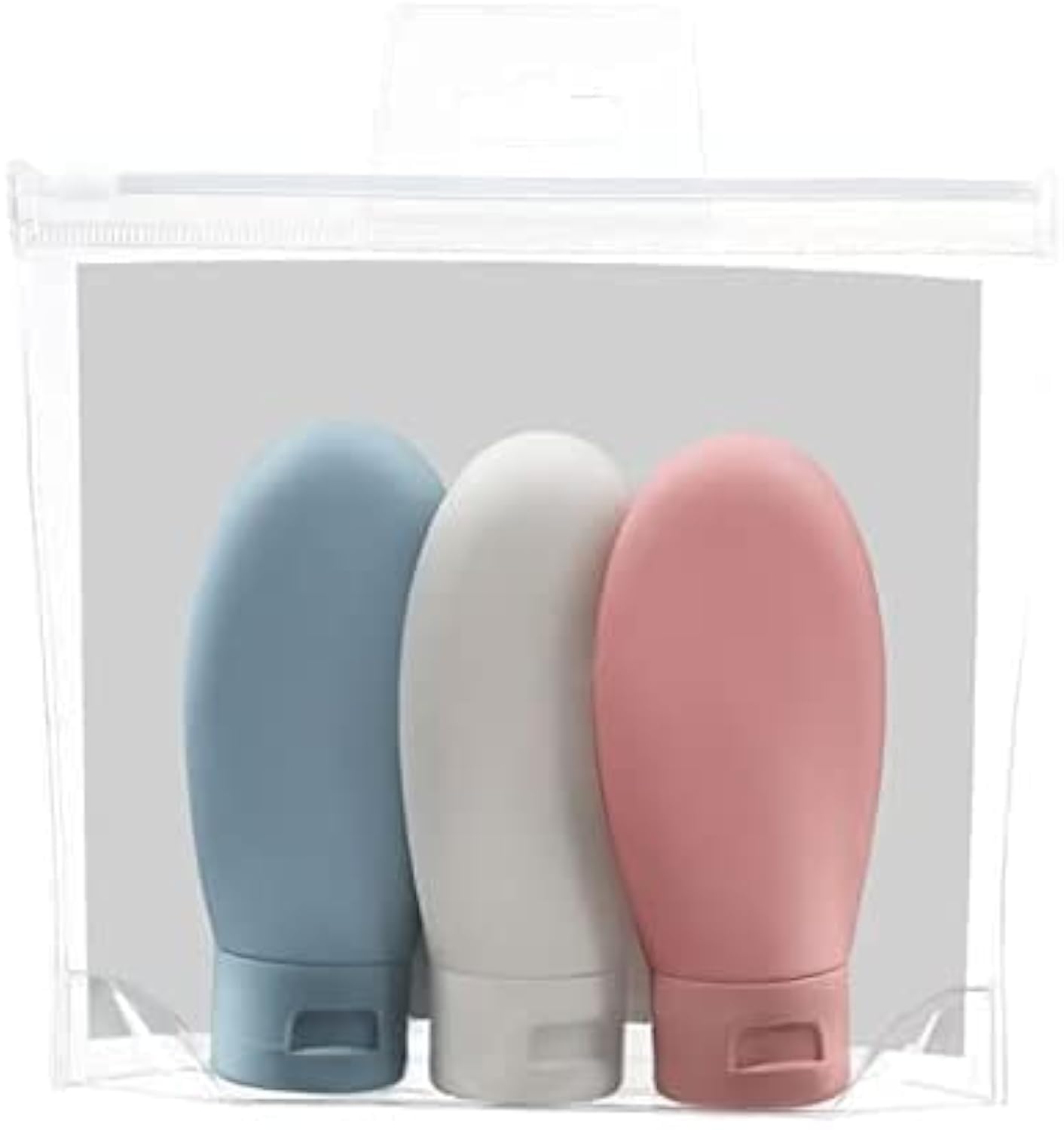 COLBEX 3-Piece Travel Bottle Set (60ML) - Leak-Proof Silicone Squeeze Bottles for Shampoo, Conditioner & Lotion | TSA Approved Toiletry Containers with Storage Bag | Perfect for Air Travel, Gym & Vacation Essentials