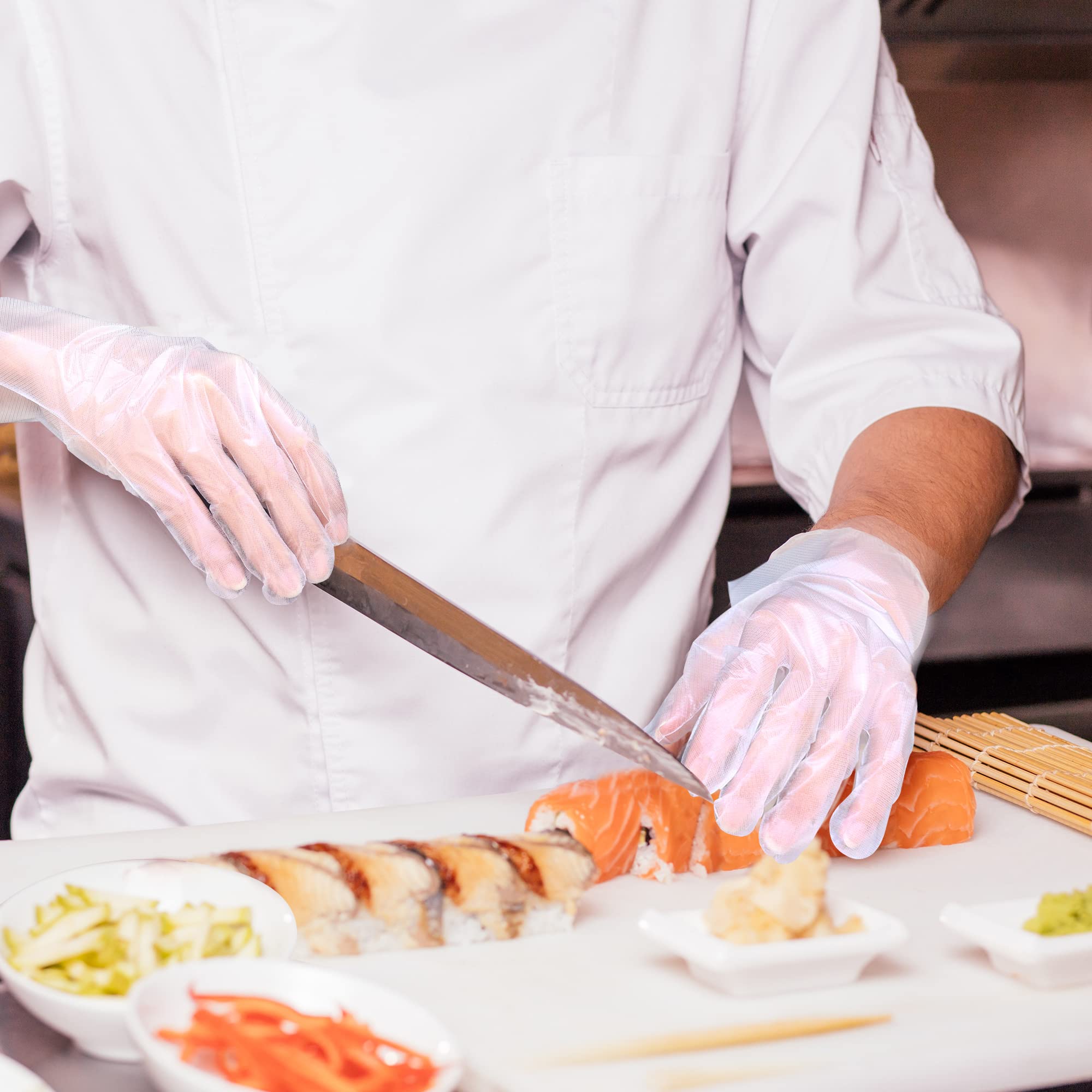 POPMISOLER 6000Pcs Disposable TPE Gloves - Food Safe, Latex-Free, Large Size, Transparent - Perfect for Kitchen Cooking, Food Handling, Cleaning & Hygiene Protection